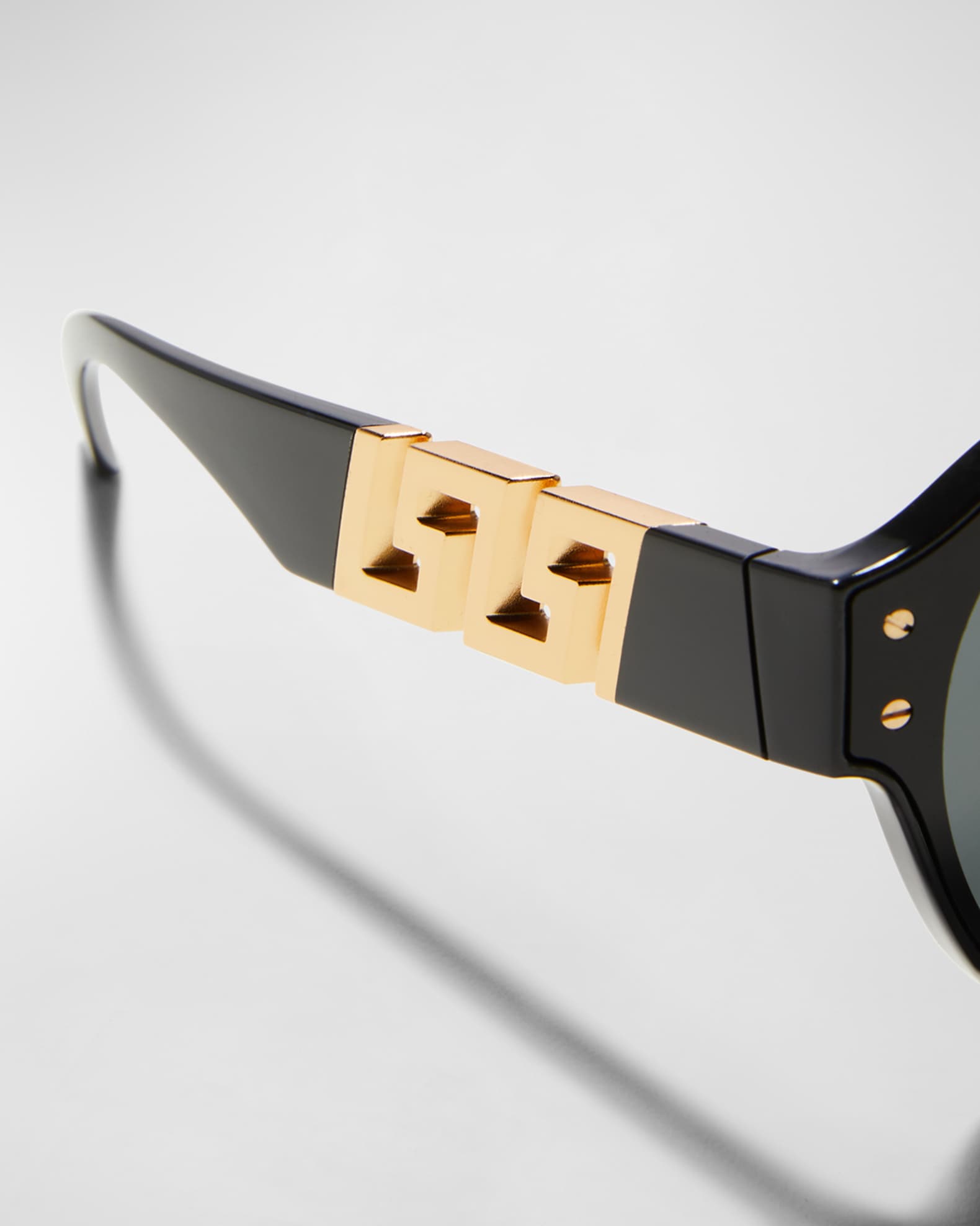 Versace Men's Greca Monogram Round Sunglasses Neiman Marcus