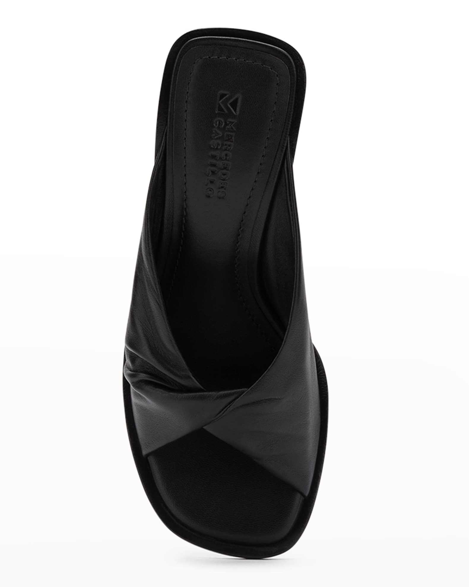 Tina Leather Twist Slide Sandals