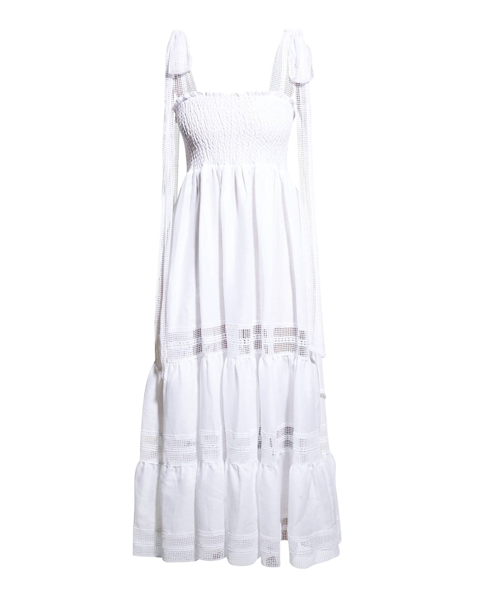 Miguelina Addy Washed Linen Midi Dress | Neiman Marcus