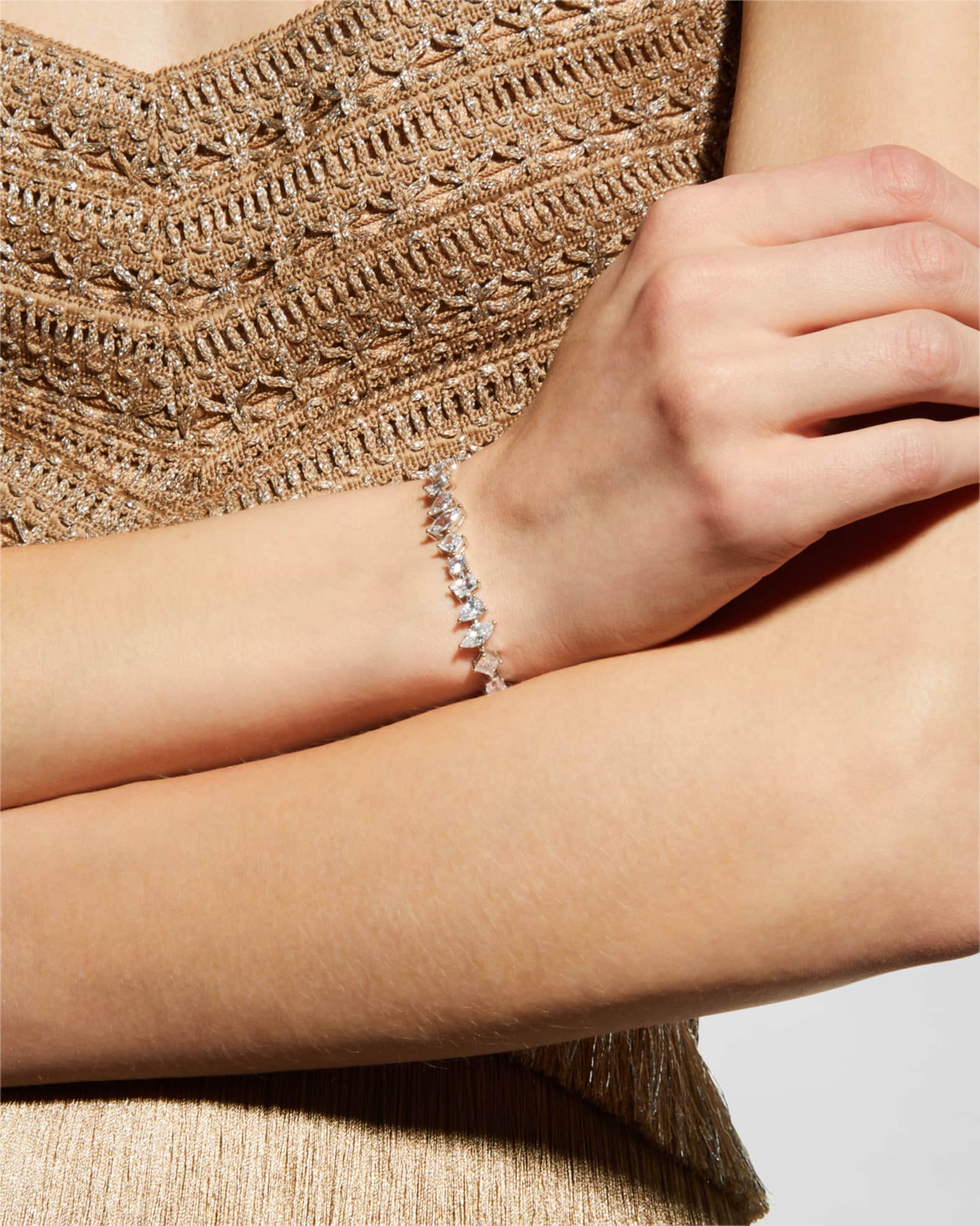 Golconda by Kenneth Jay Lane Multi Shaped Cubic Zirconia Tennis Bracelet Clear Women s Bracelets Tennis Bracelets