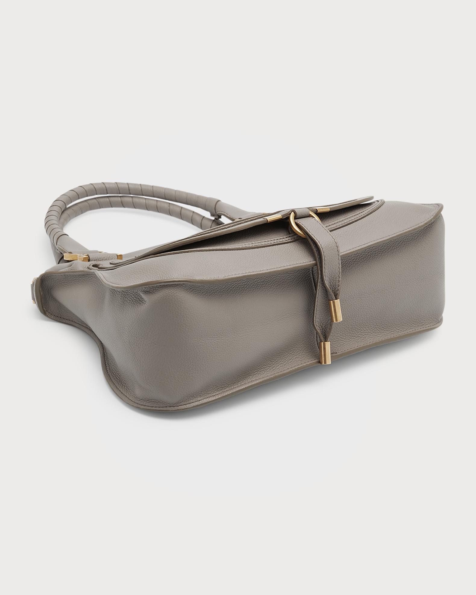 Chloe Marcie Medium Double Carry Satchel Bag in Grained Leather