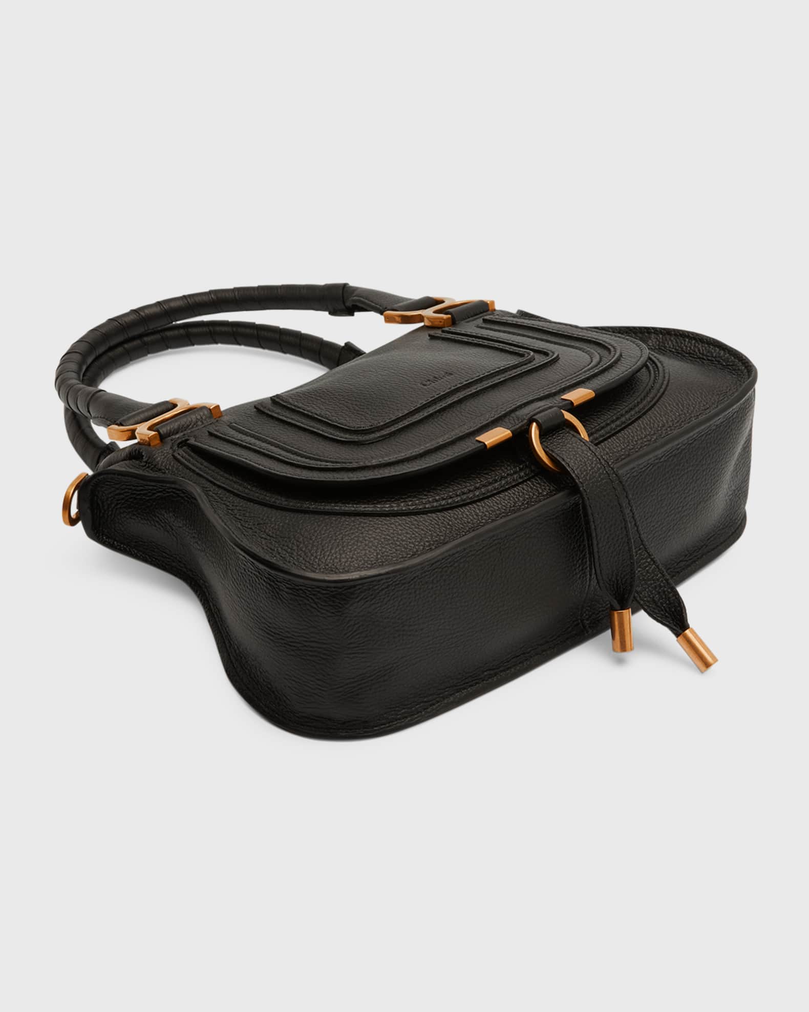 Chloe Marcie Small Satchel Bag in Grained Calfskin Neiman Marcus