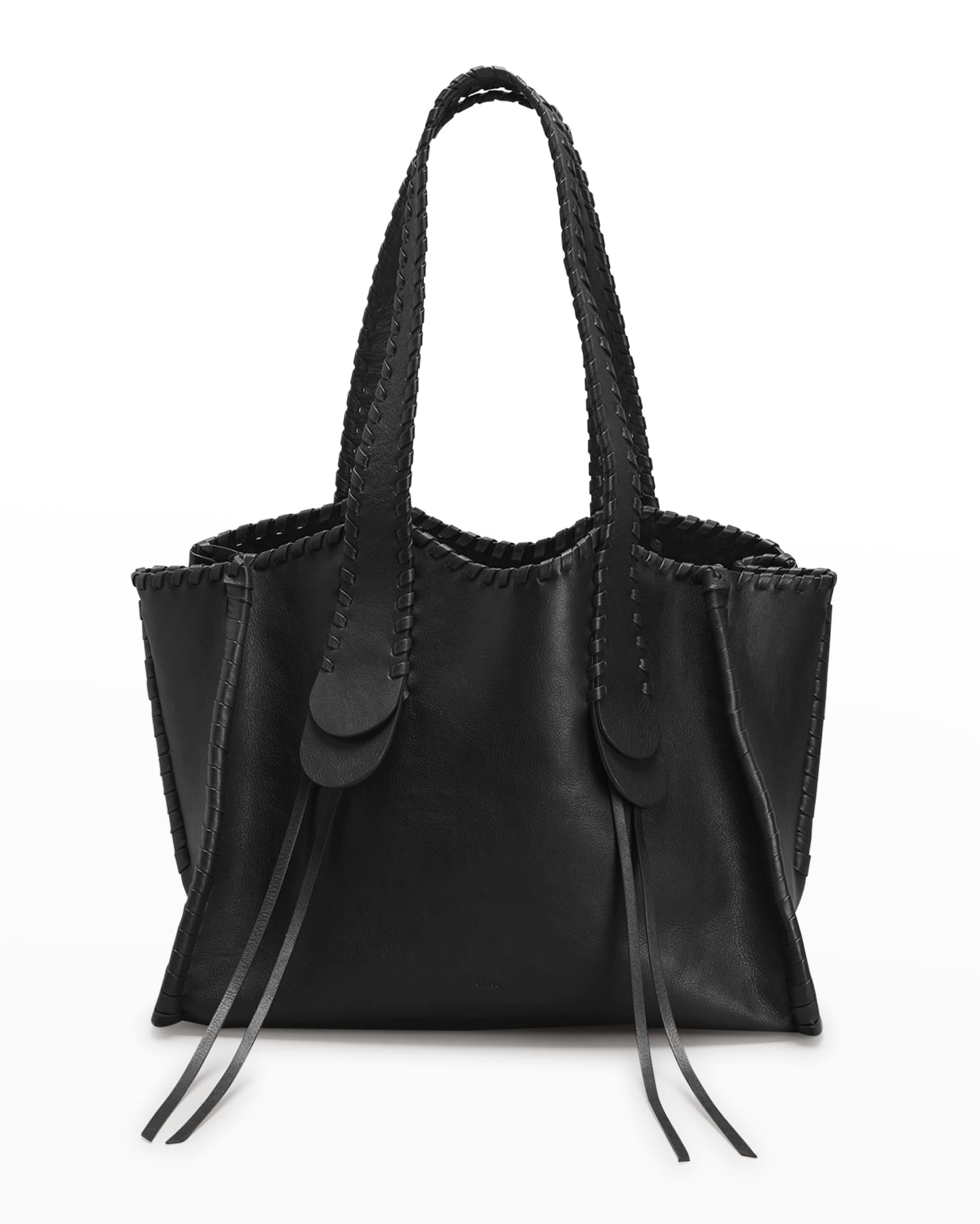 Chloe Mony Large Whipstitch Leather Tote Bag | Neiman Marcus