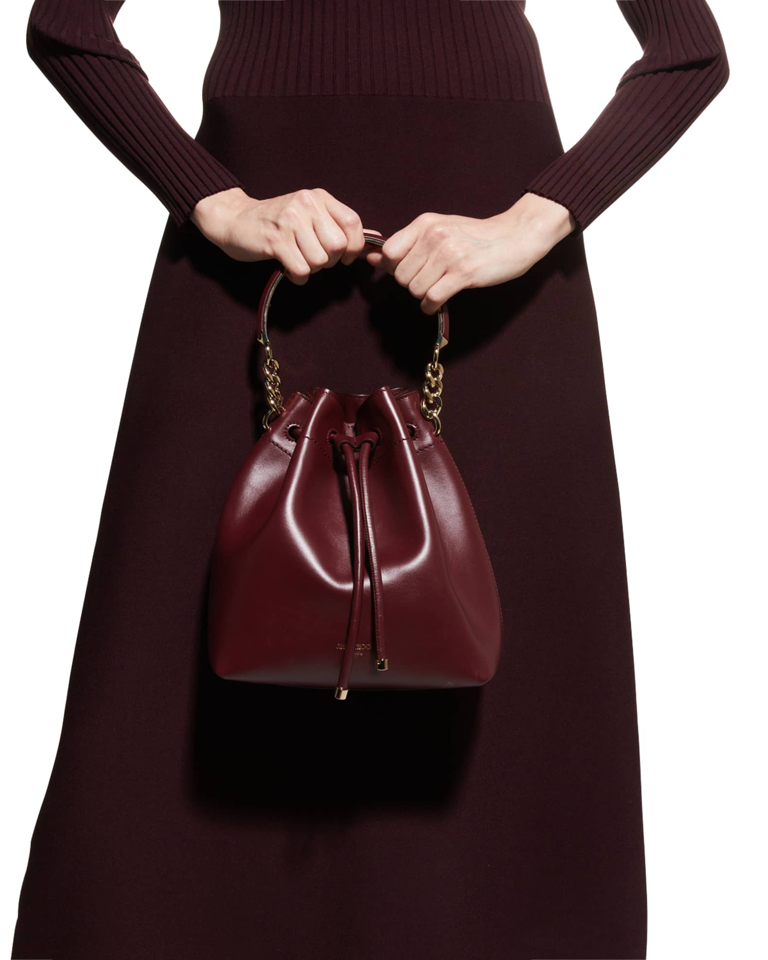 Jimmy Choo Bon Bon Bucket Soft Shiny Calf Leather | Neiman Marcus