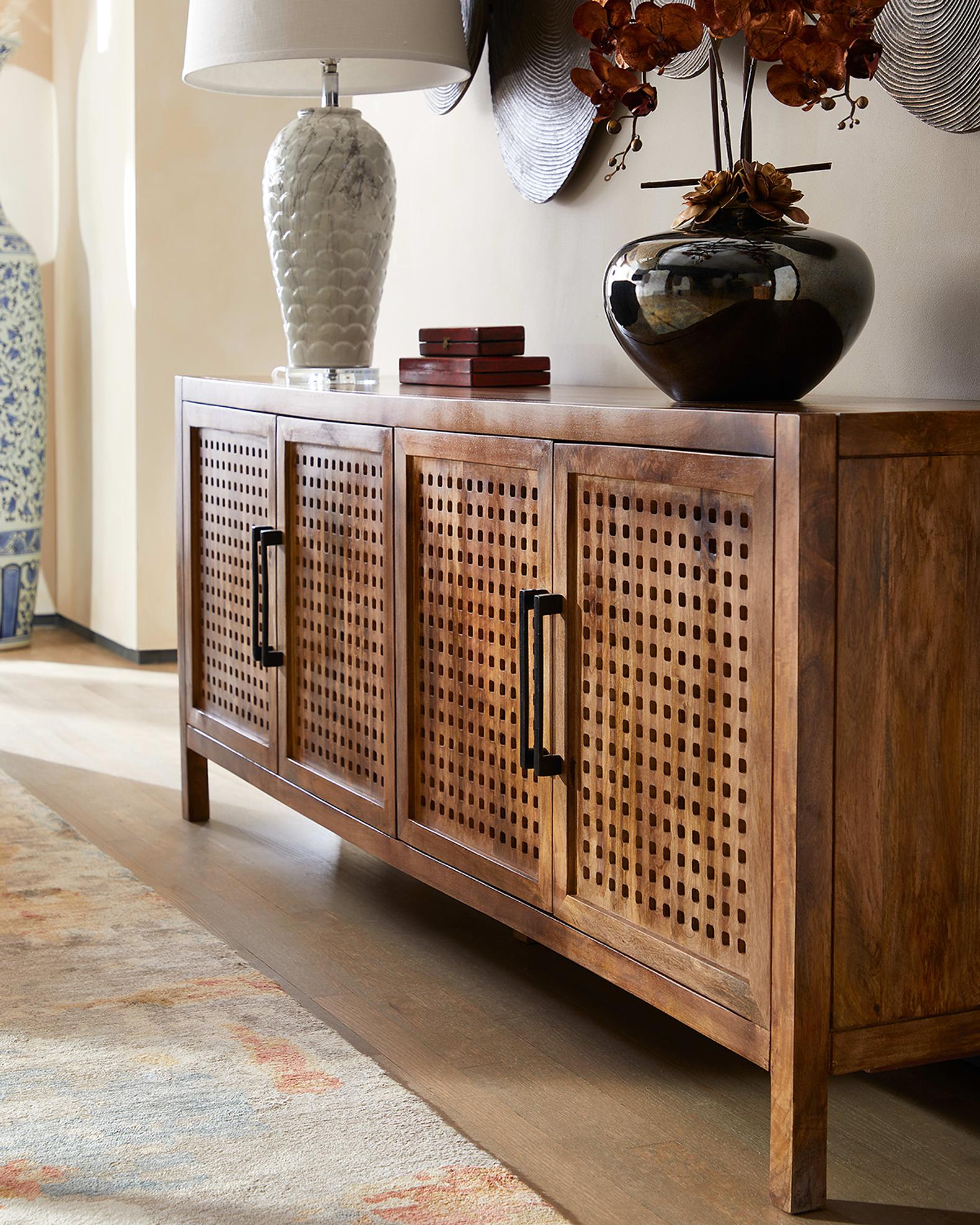 NORAsフレーム 真鍮パネル4枚 swampケース付 フルセット Katherine Noble by BMC Declan 4-Door Console Table | Neiman Marcus
