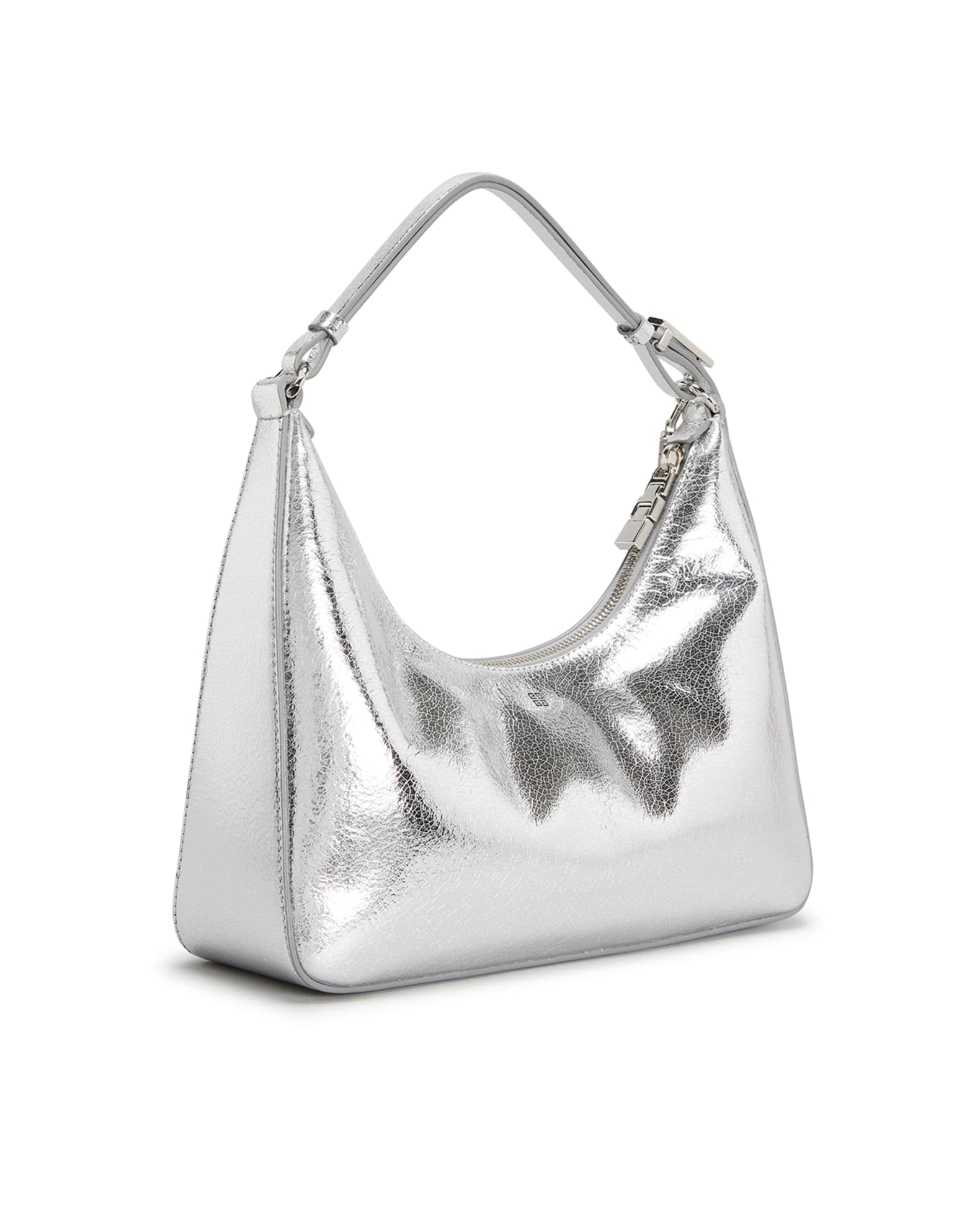 Givenchy Small Moon Cutout Hobo Bag in Metallic Lambskin Leather ...