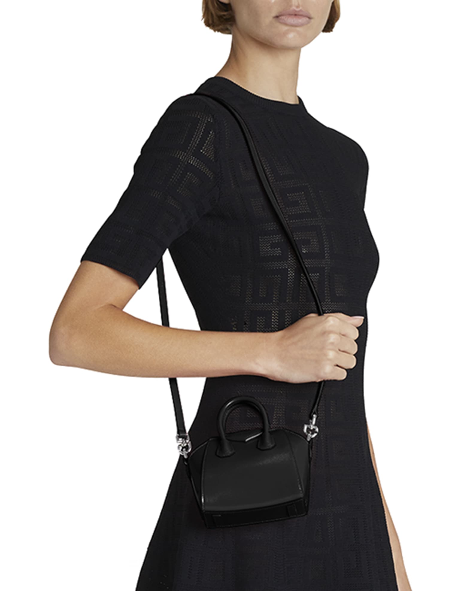 Shop Givenchy Micro Antigona Bag in Laminated Leather