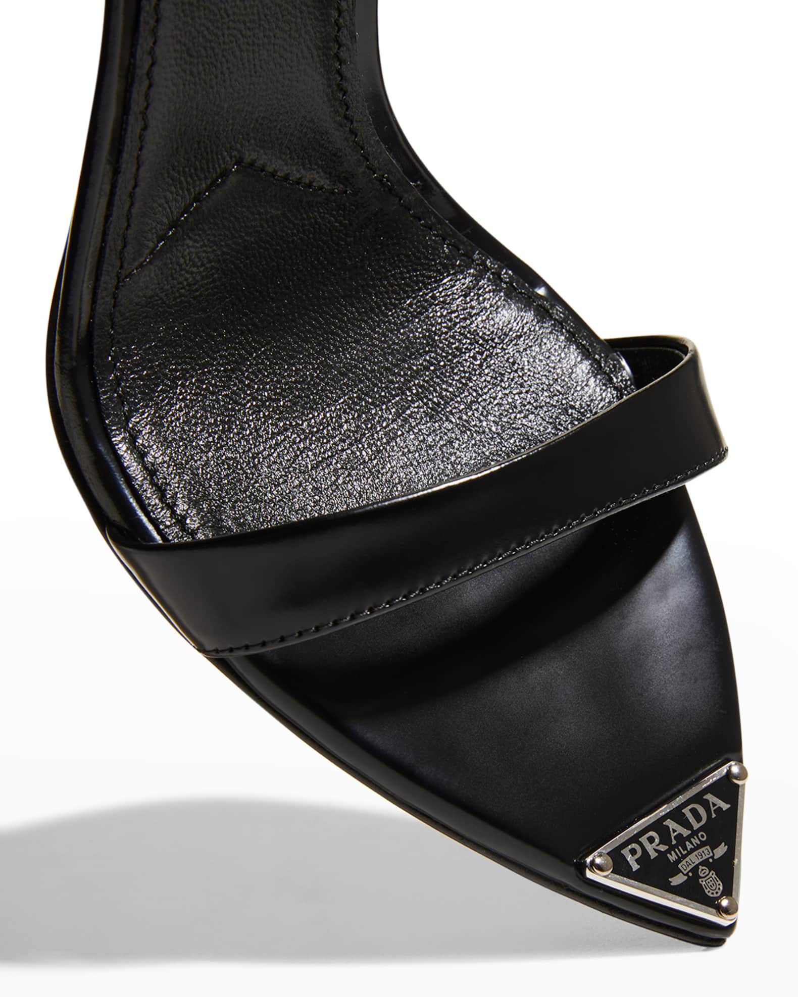 Prada Leather Ankle-Strap Sandals | Neiman Marcus