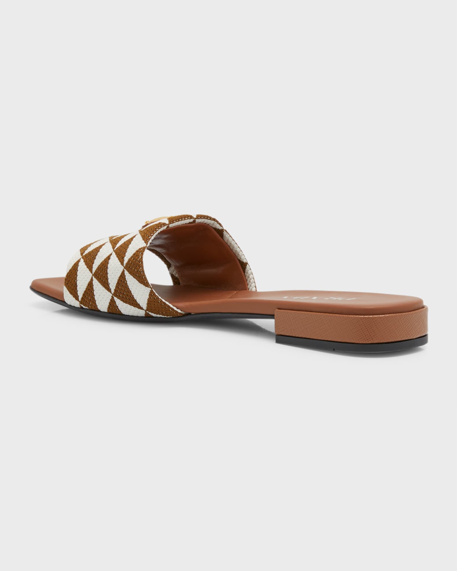 Prada Triangle Jacquard Flat Sandals | Neiman Marcus