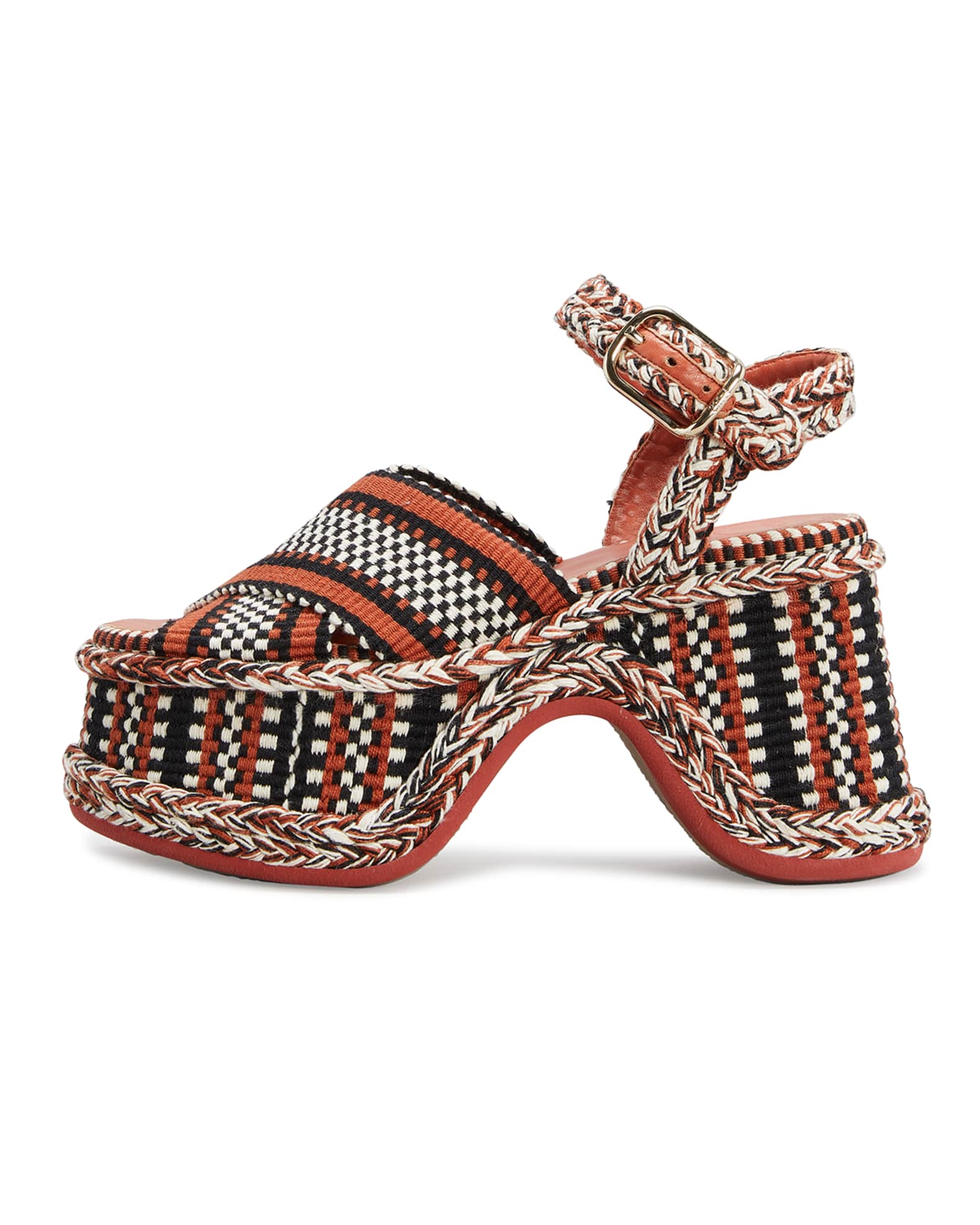 Meril Woven Cotton Ankle-Strap Sandals 0