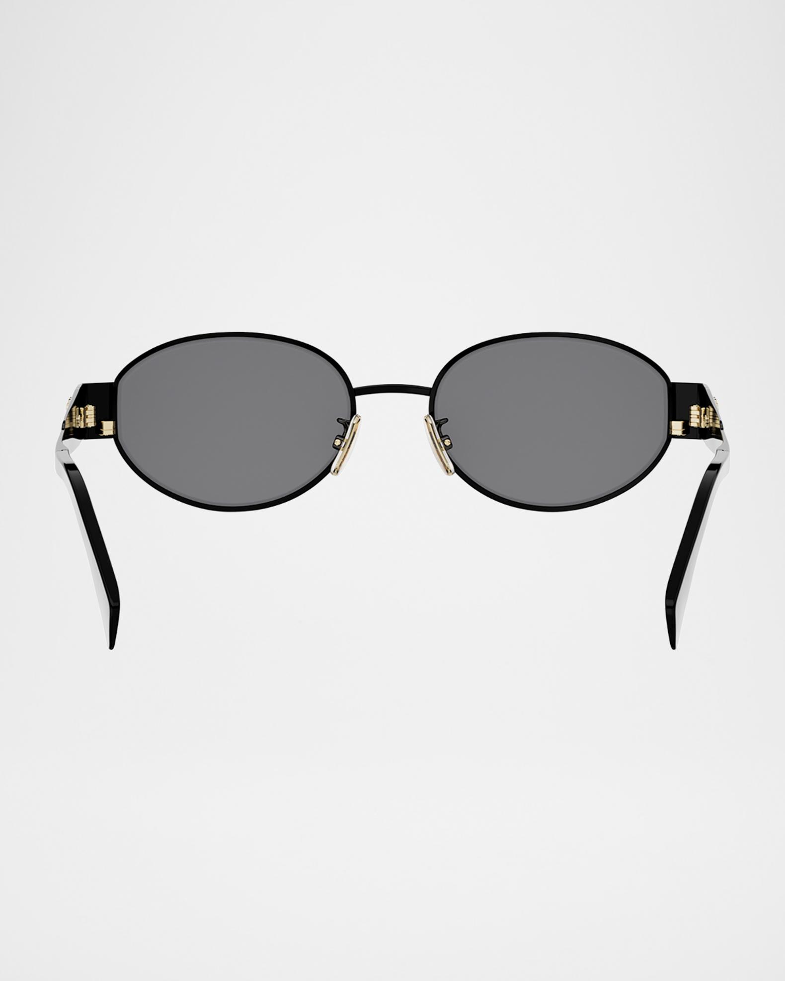 Chic Black and Gold Oval Sunglasses with Metal Frames Nouveau Vie Black Female Oval Sunglasses | Le Specs main image 3