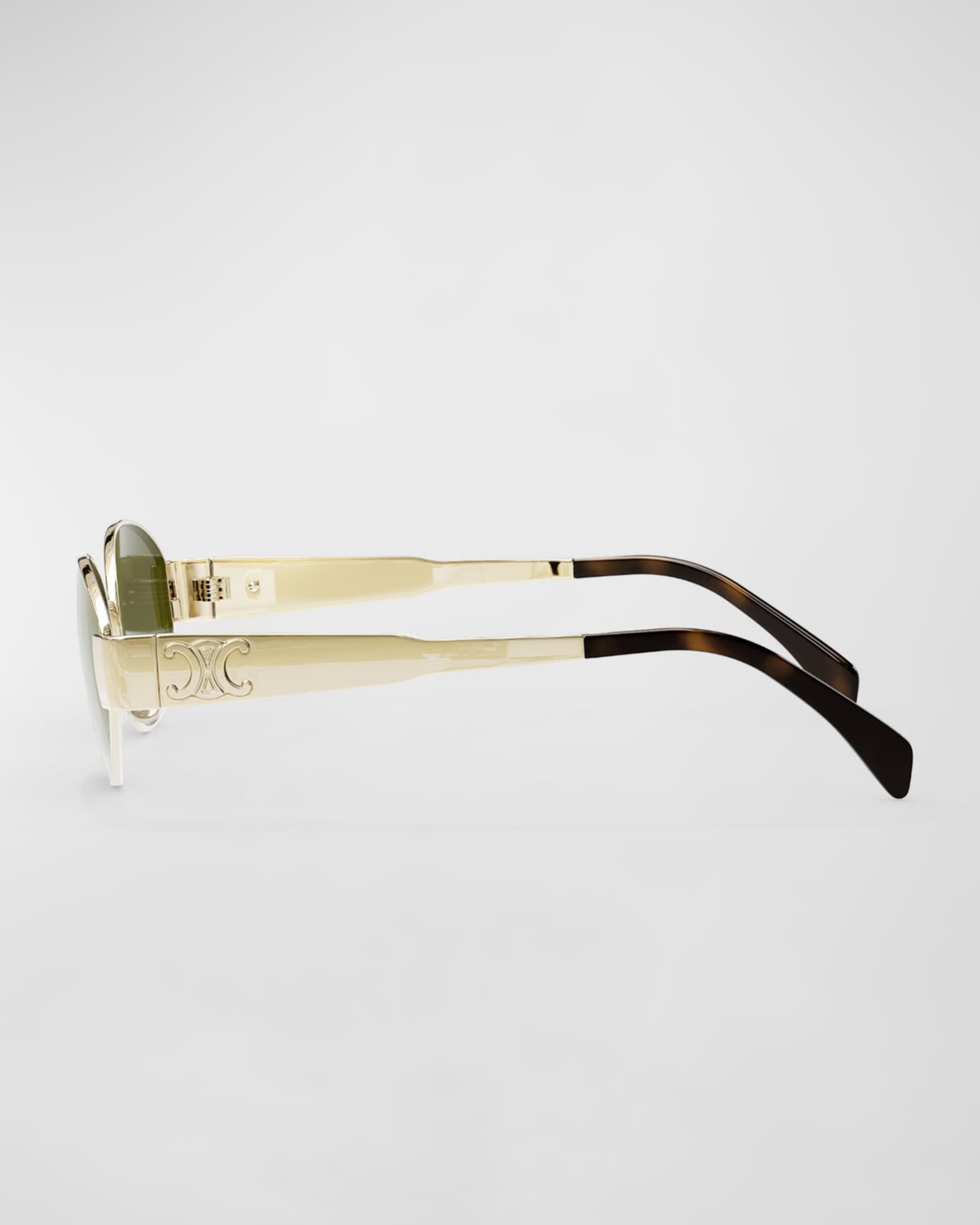 Celine Triomphe Oval Metal Sunglasses | Neiman Marcus