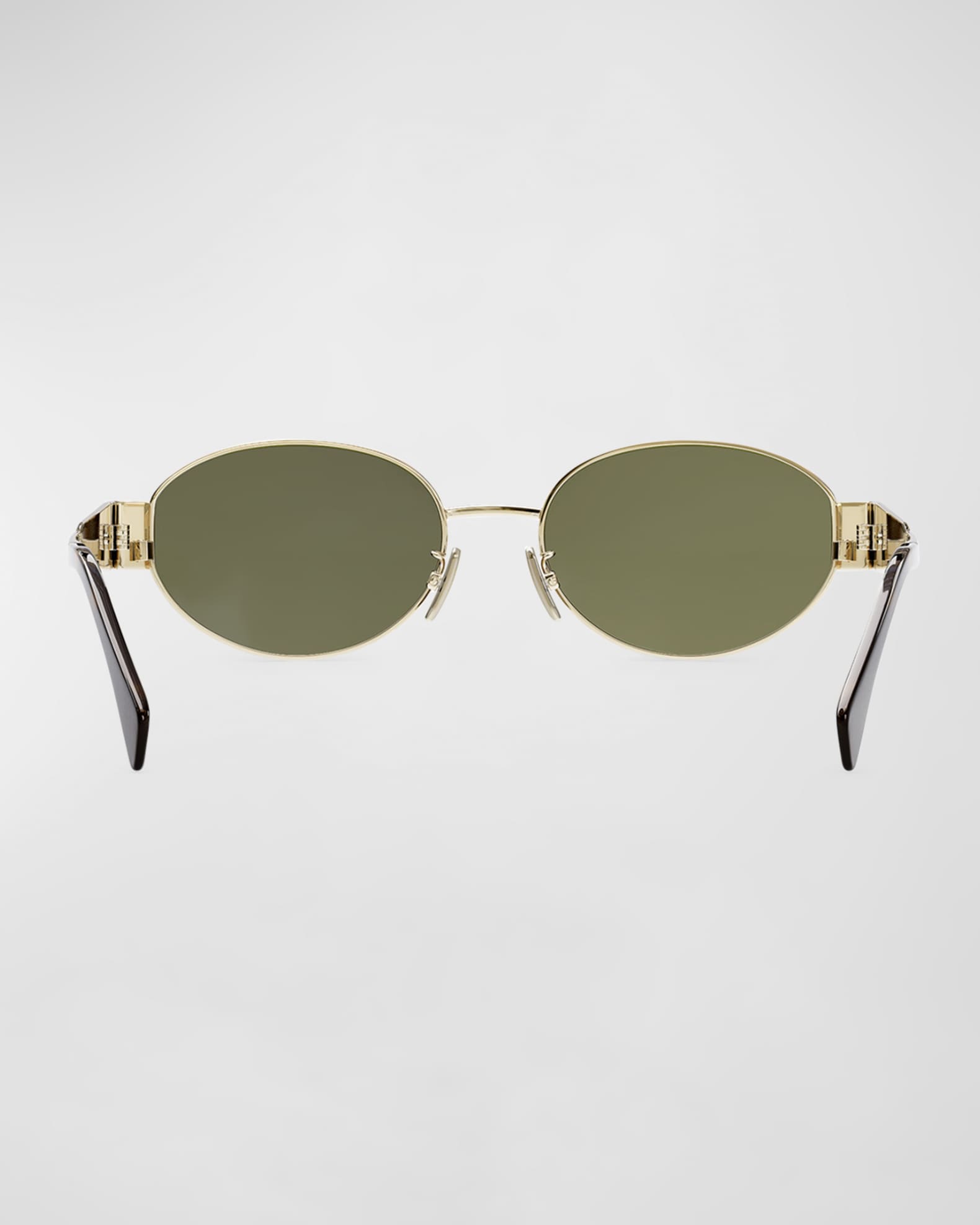 Celine Triomphe Oval Metal Sunglasses | Neiman Marcus