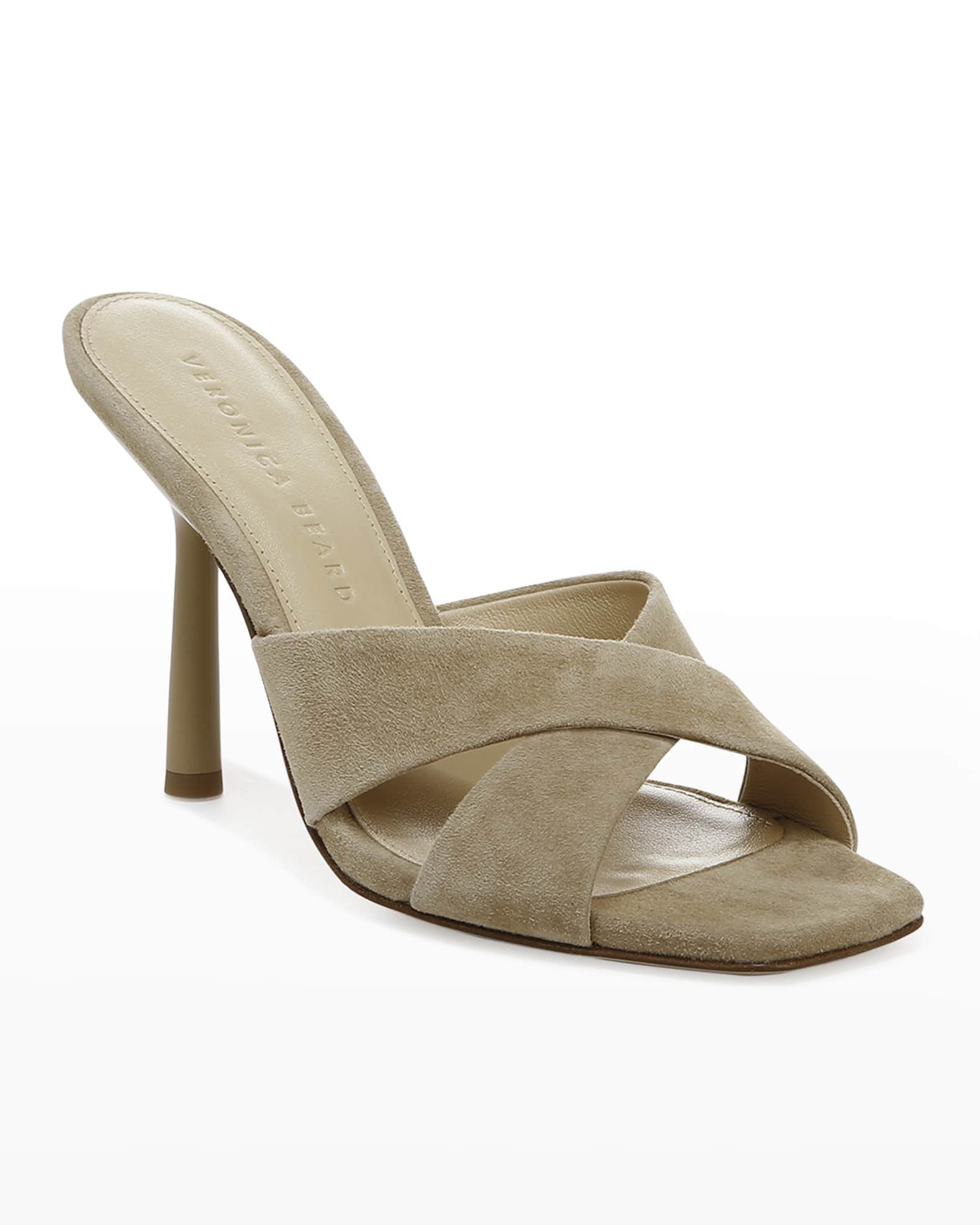 Veronica Beard Alsea Suede Crisscross Sandals | Neiman Marcus