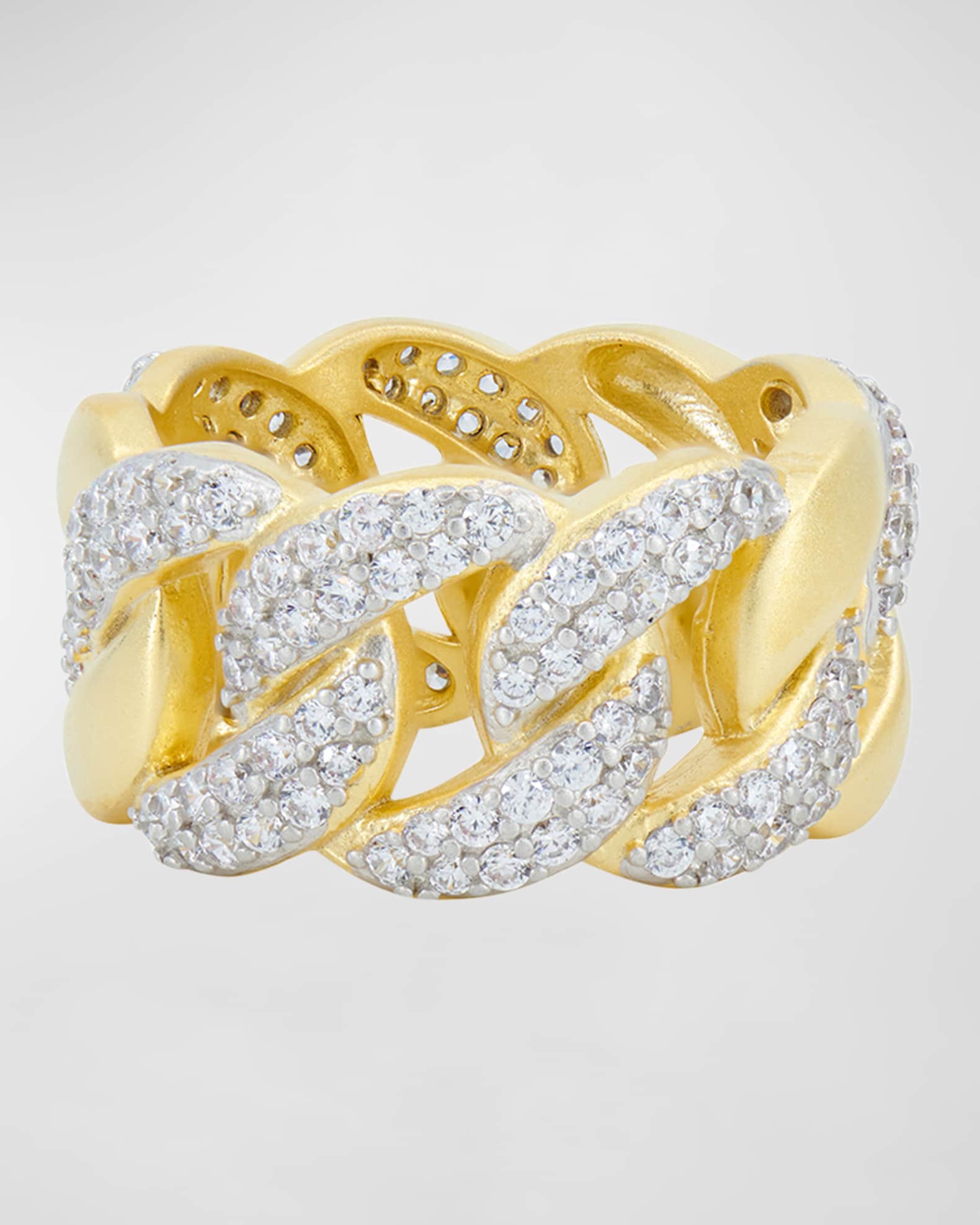Pave Chain Link Ring 0