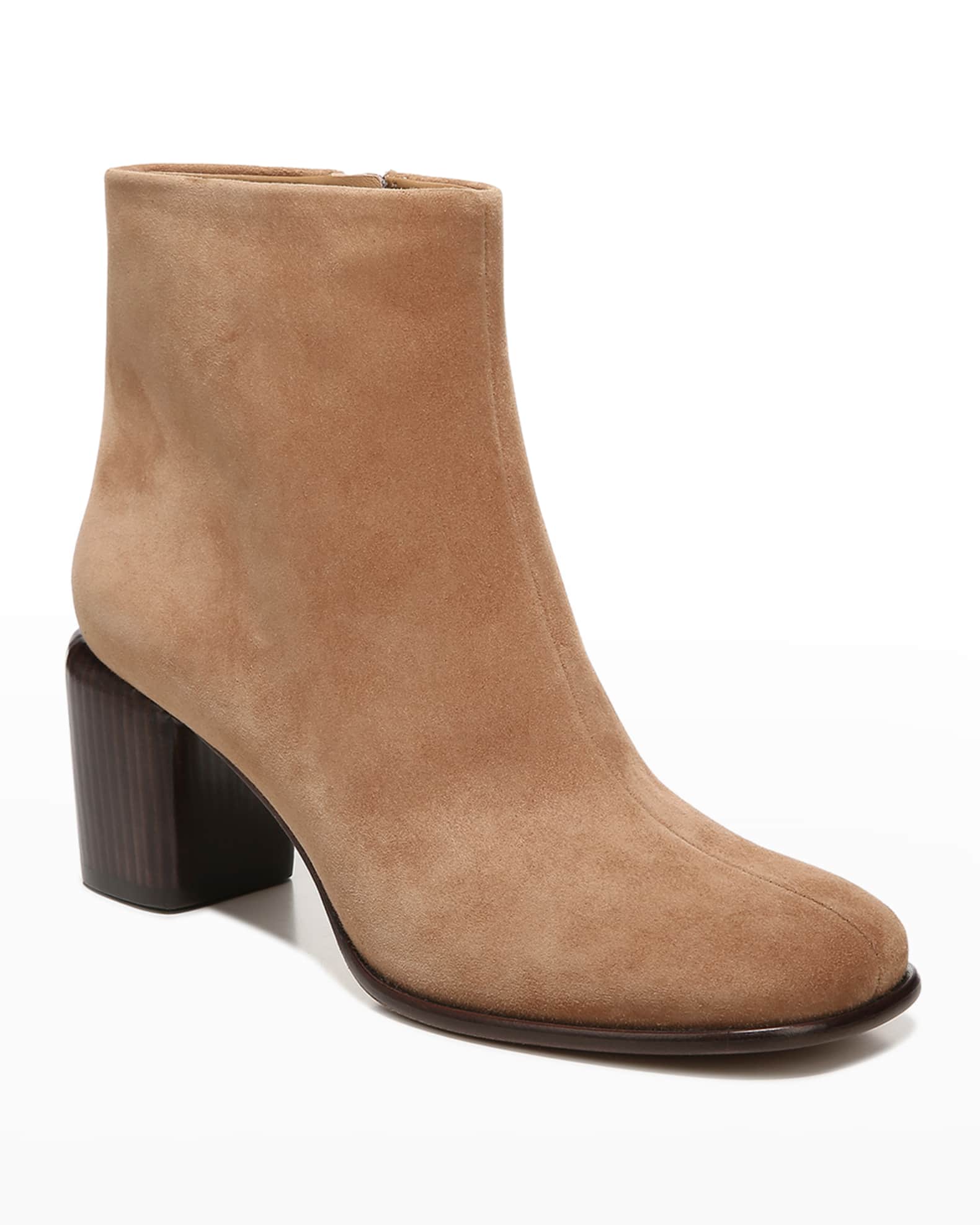 jaydennn suede block heel booties