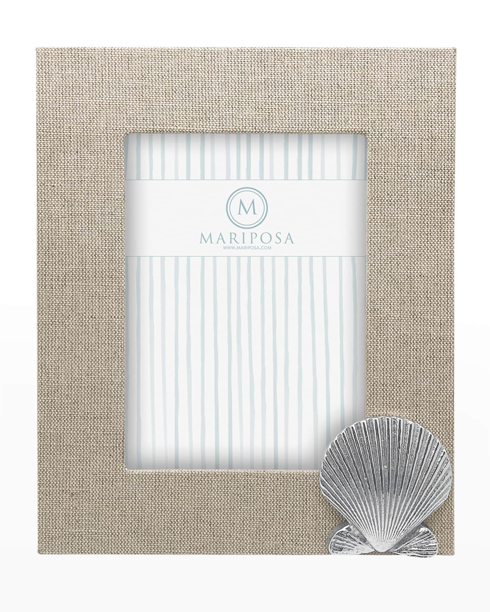 Mariposa Linen with Scallop Frame, 5" x 7" Neiman Marcus
