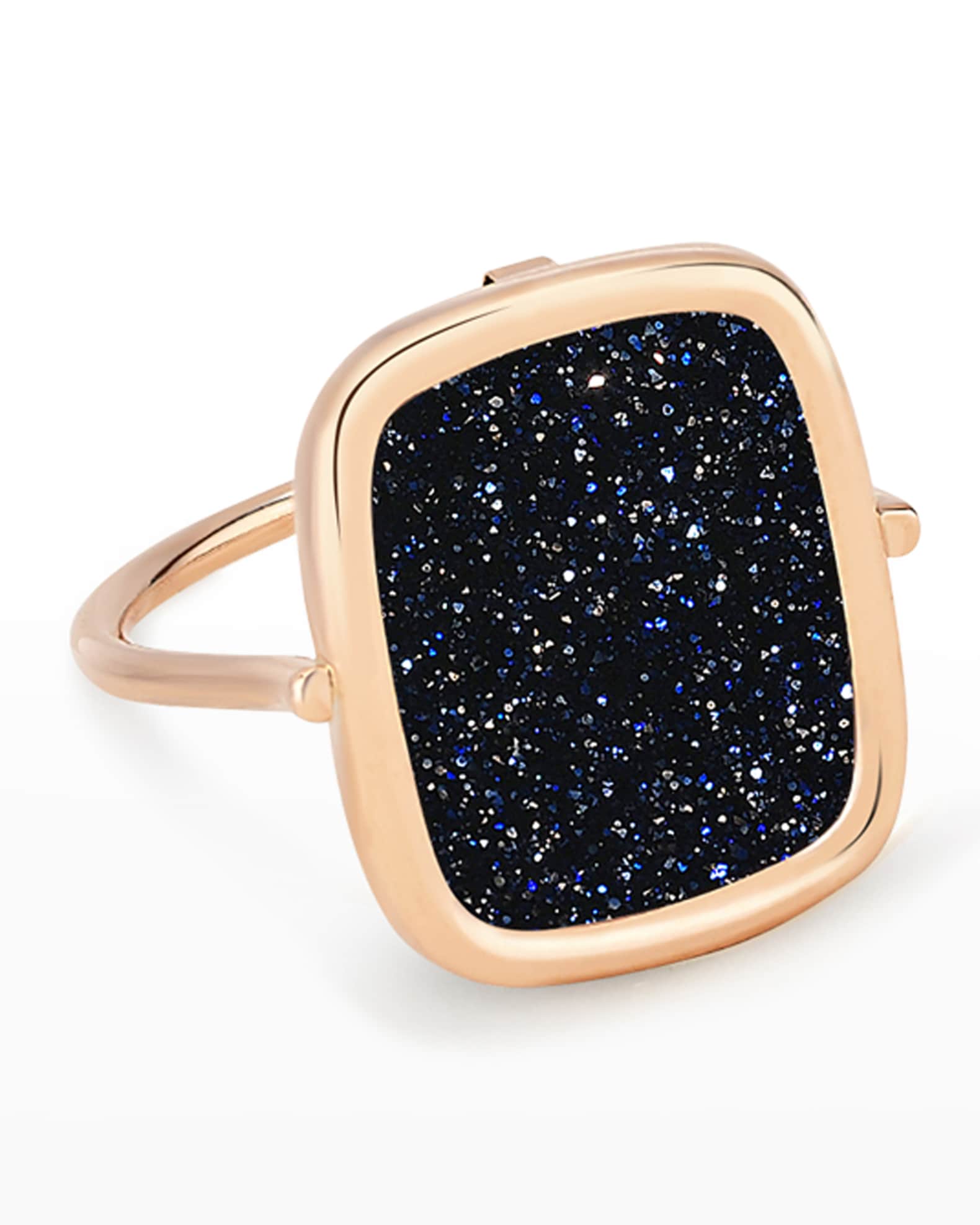 GINETTE NY Rose Gold Blue Sandstone Antiqued Ring Neiman Marcus