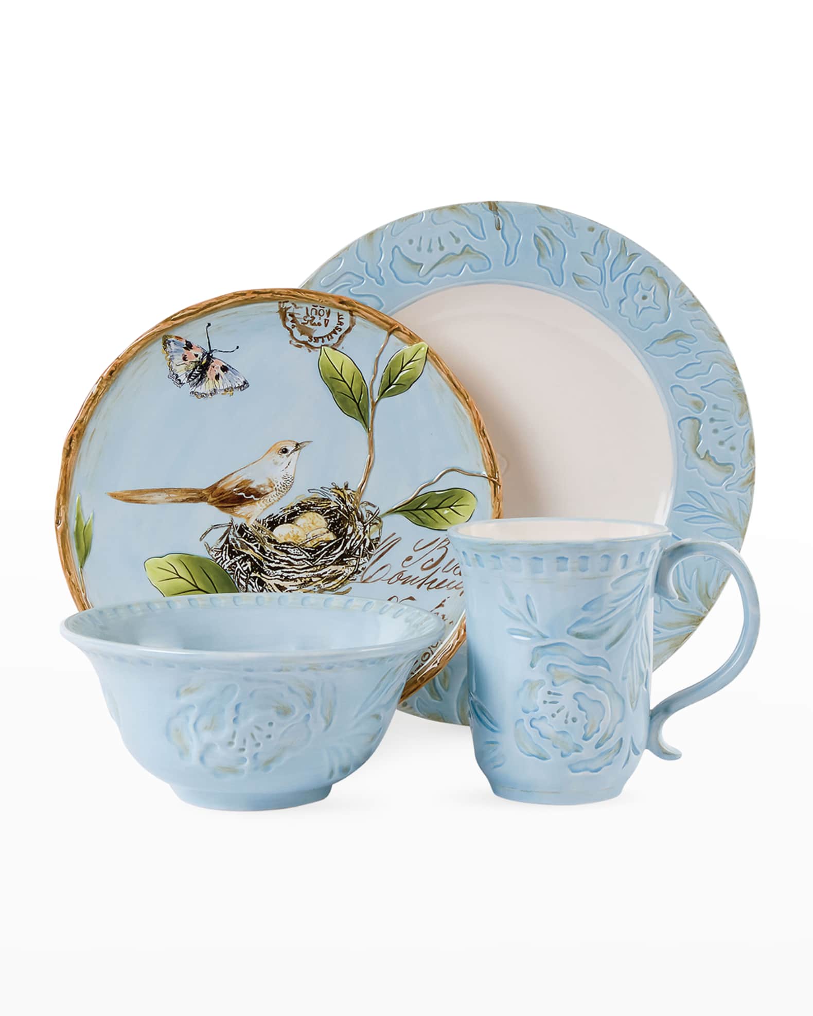 Fitz Floyd Toulouse Blue 4 Piece Place Setting Neiman Marcus