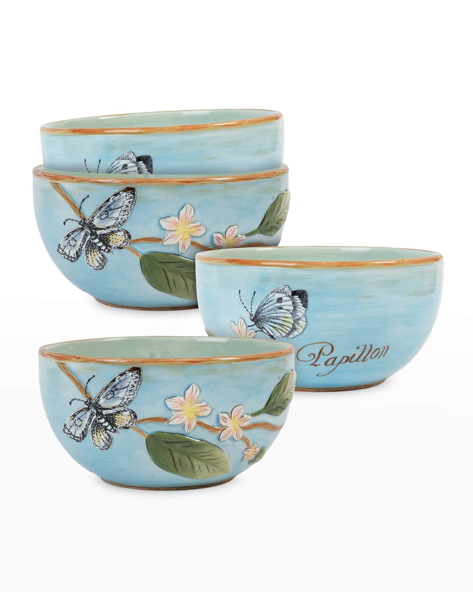 Fitz & Floyd Toulouse Blue Butterfly Bowls, Set of 4 Neiman Marcus