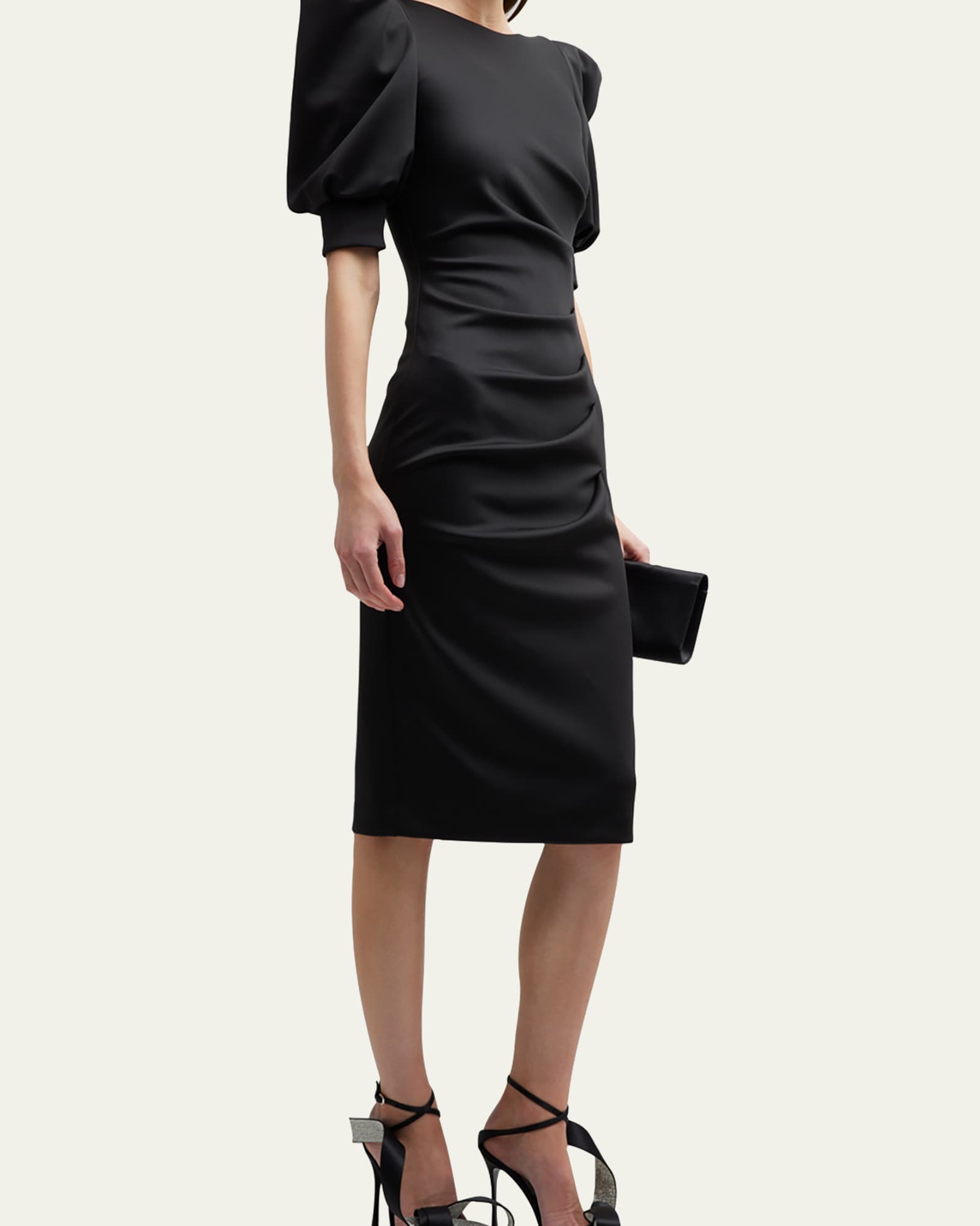 black shiny satin bridesmaid dresses ChicSew Mismatched Black Long Bridesmaid Dresses Online Sexy Chic Silky Soft Satin Mermaid / Satin Bridesmaid Gown, Black / B main image 1