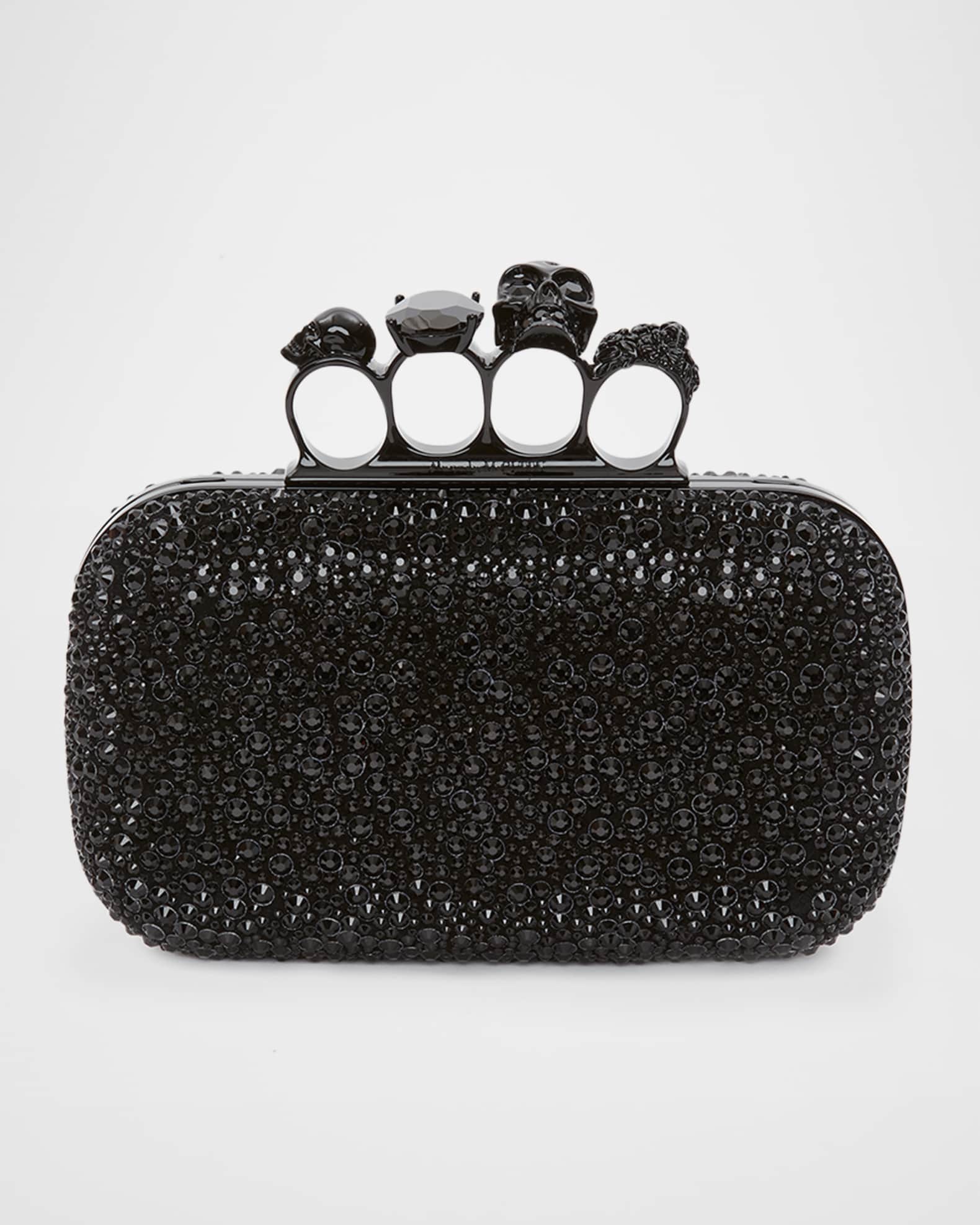 Skull Four-Ring Spike Crystal Clutch Bag 0