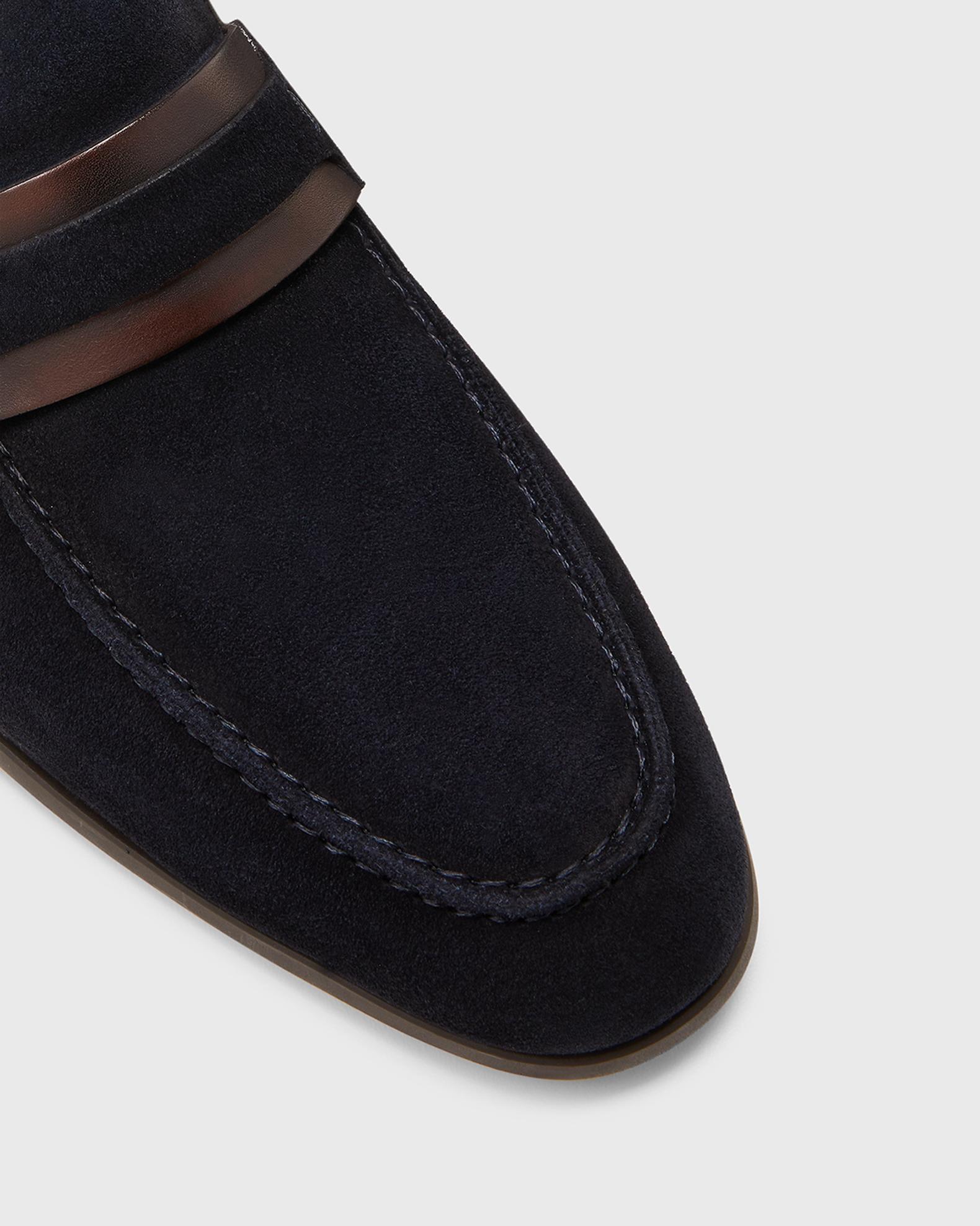 Magnanni Flex Daniel Navy Suede Penny Loafers Size 8 US Retail $475 23822_men_daniel_navy-  main image 3