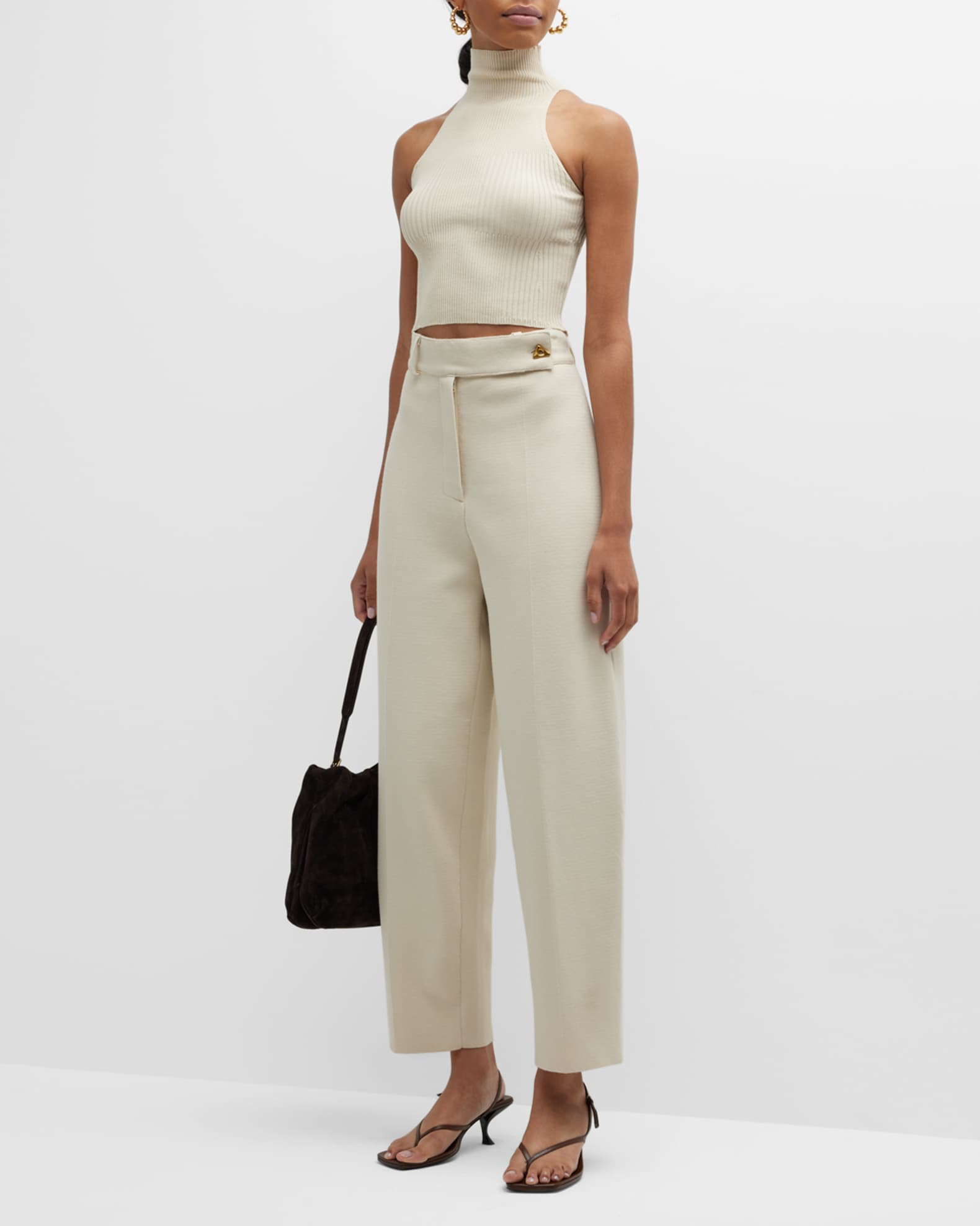 AERON Lulu Sleeveless Ribbed Turtleneck Top Neiman Marcus