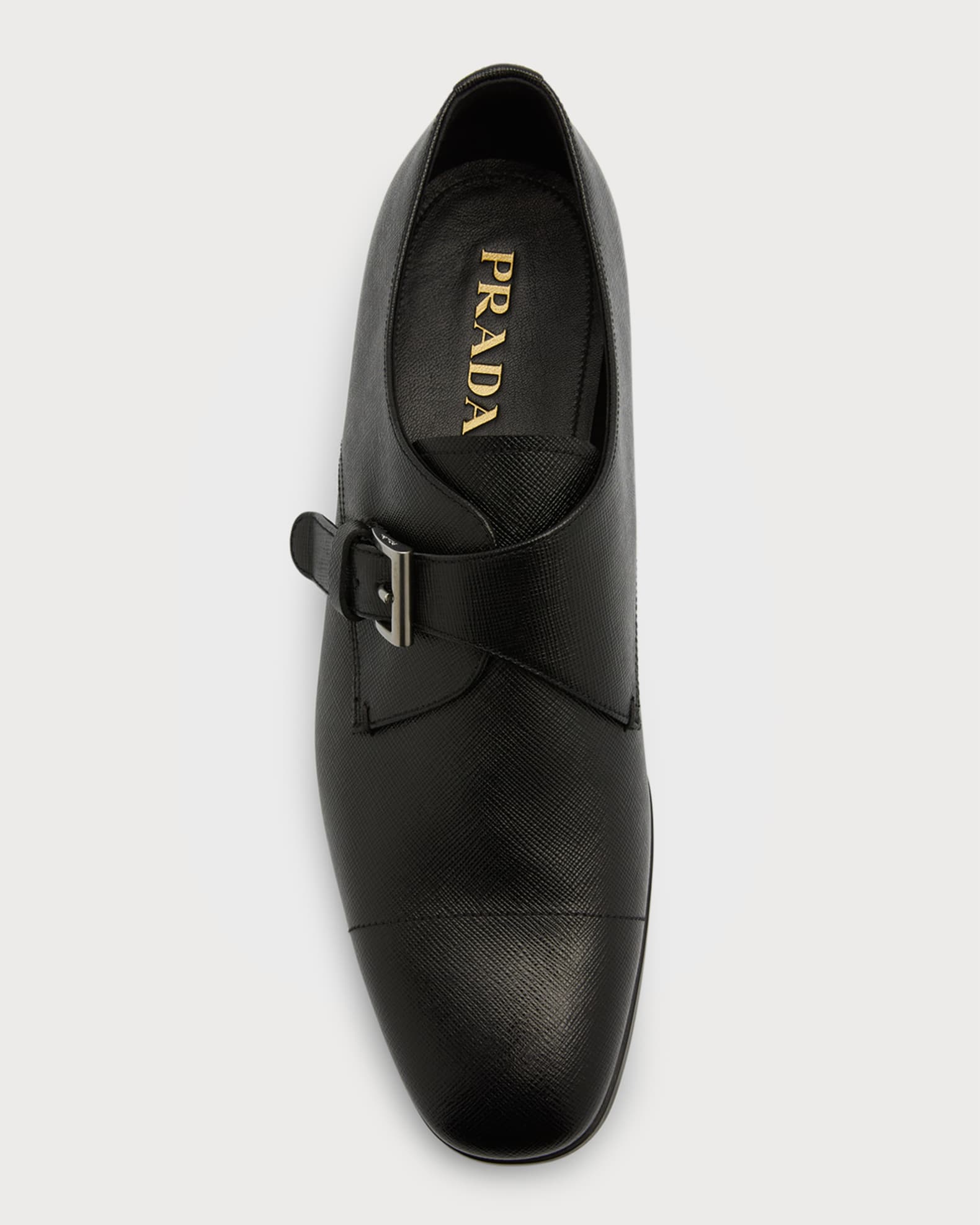Men's Saffiano Leather Monk Strap Loafers