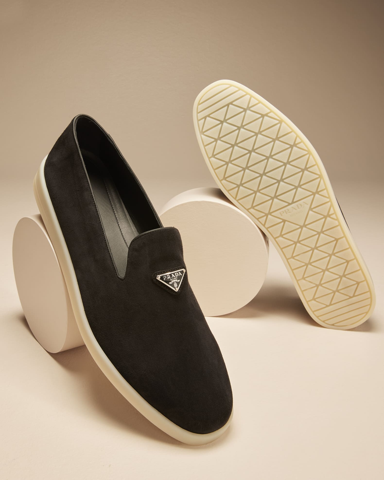 Prada suede loafers mens store