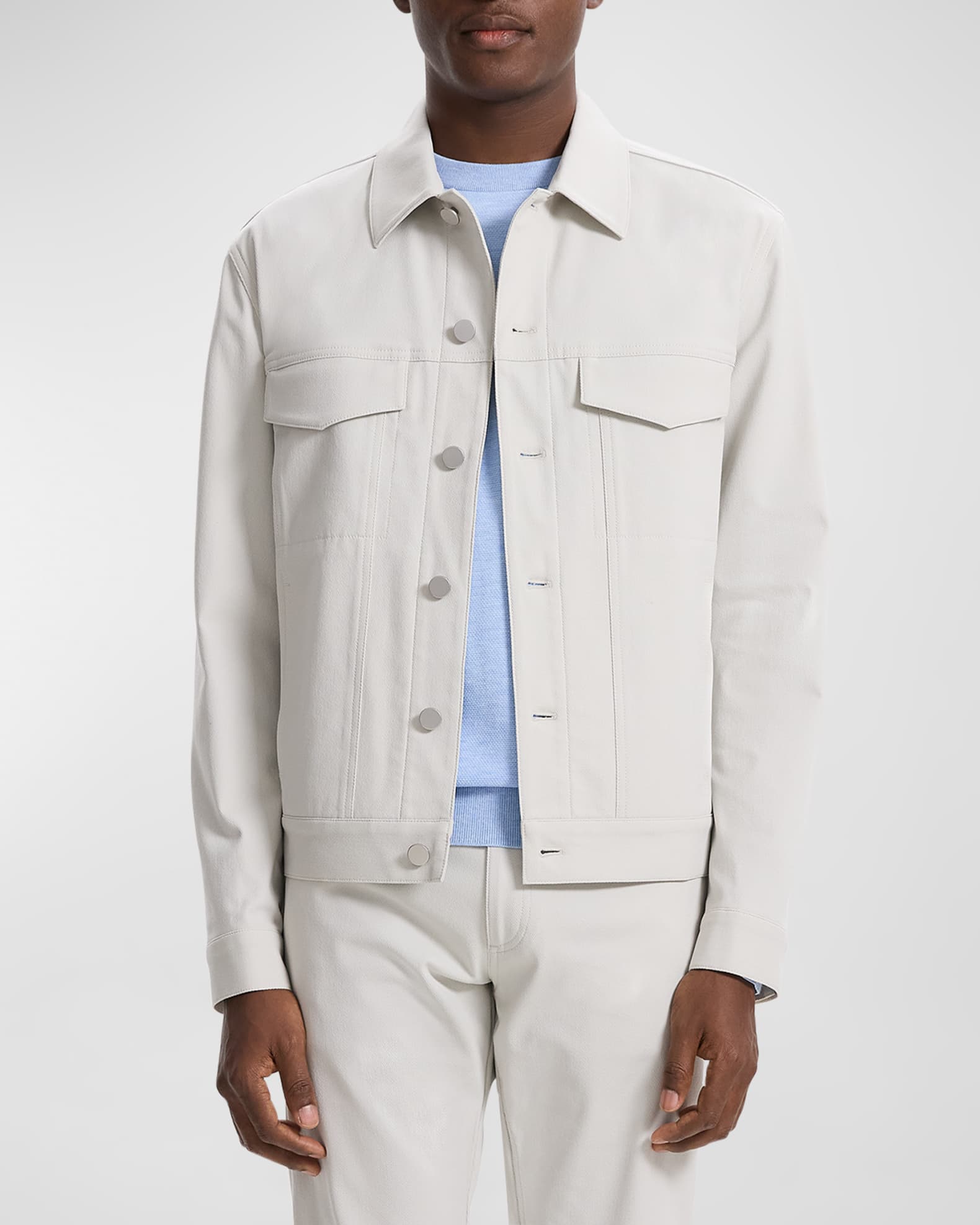 セオリー 24SS Neoteric Twill ジャケット 白 Theory Men's The River Jacket in Neoteric Twill | Neiman Marcus