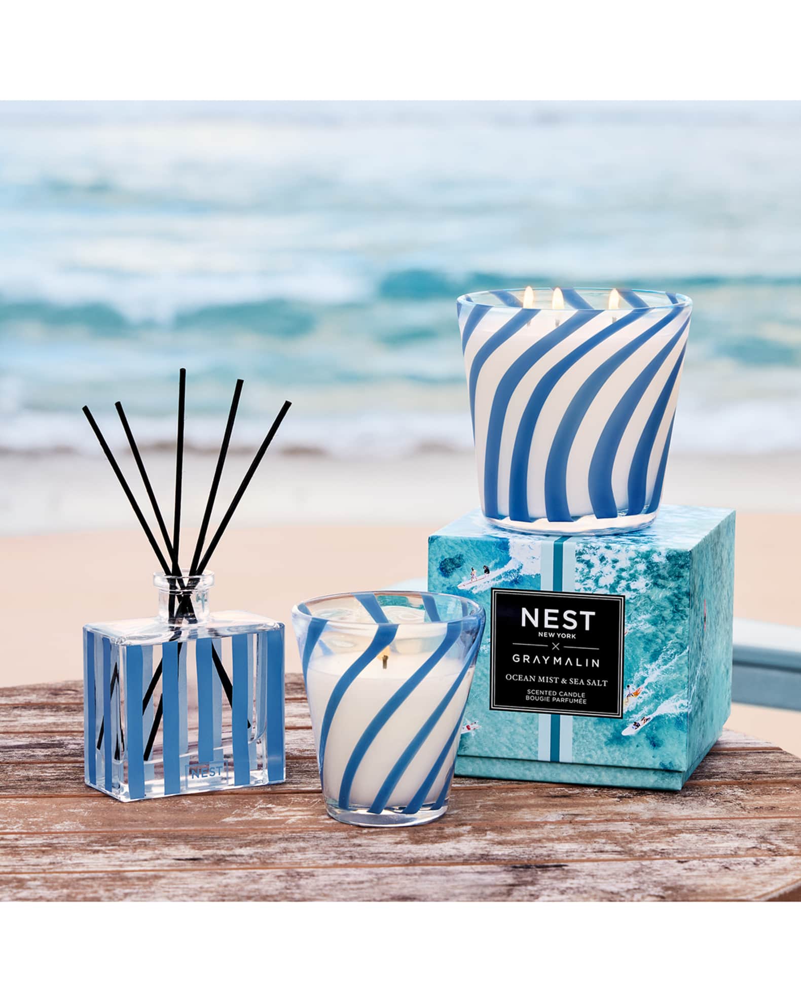 NEST New York x Gray Malin Ocean Mist and Sea Salt Reed Diffuser