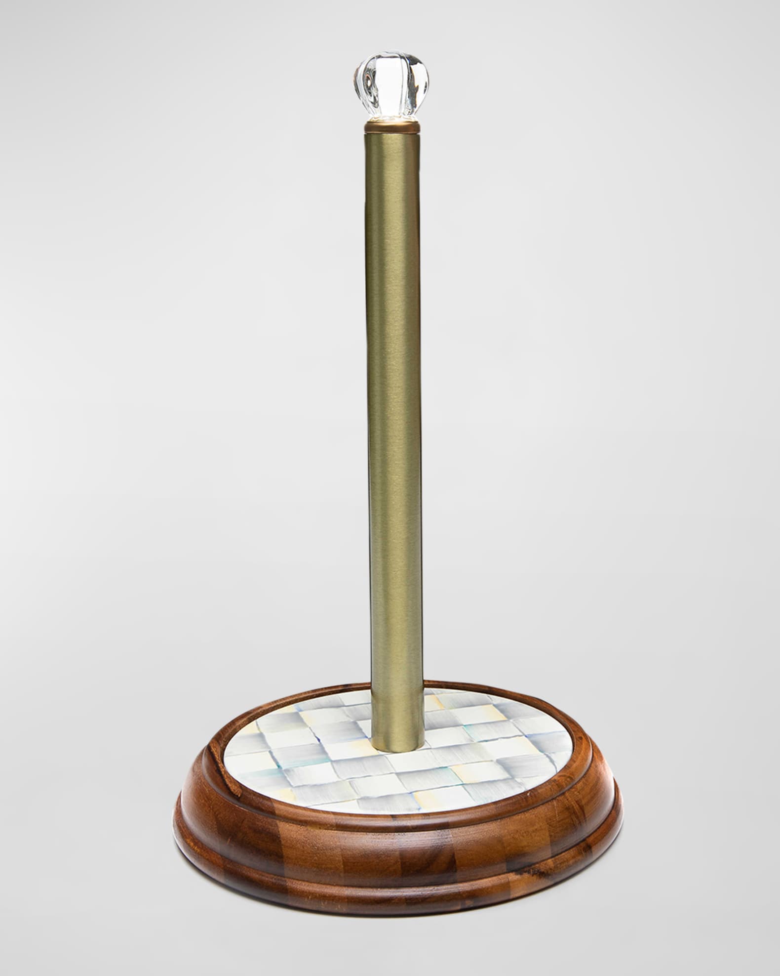 14" Sterling Check Wooden Paper Towel Holder 0