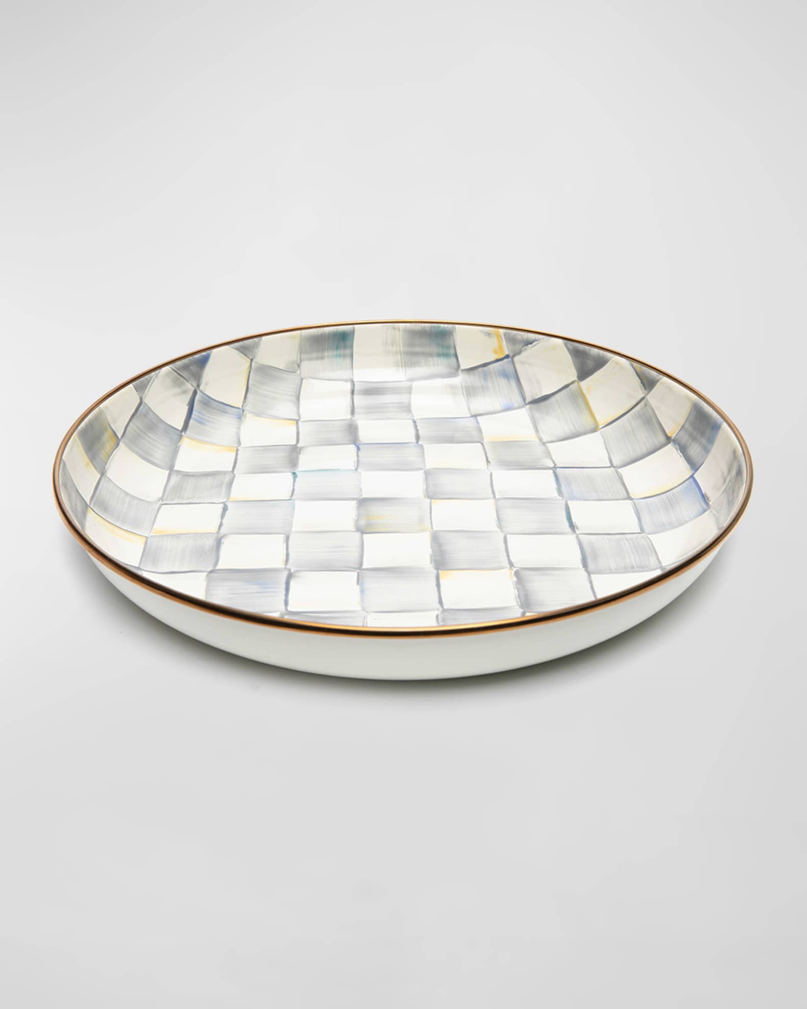 13.75" Sterling Check Enamel Abundant Bowl 0