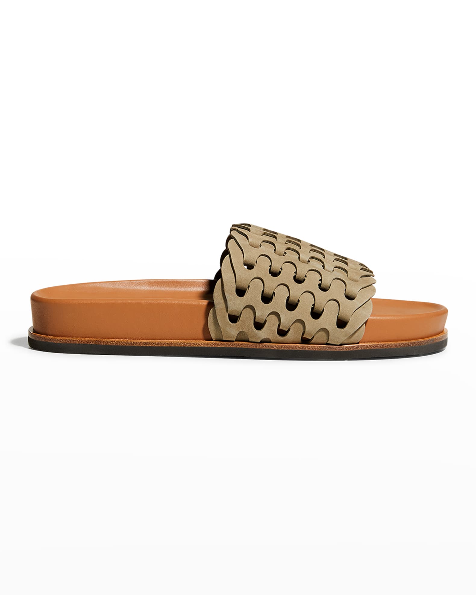Rag & Bone Bailey Woven Suede Slide Sandals | Neiman Marcus