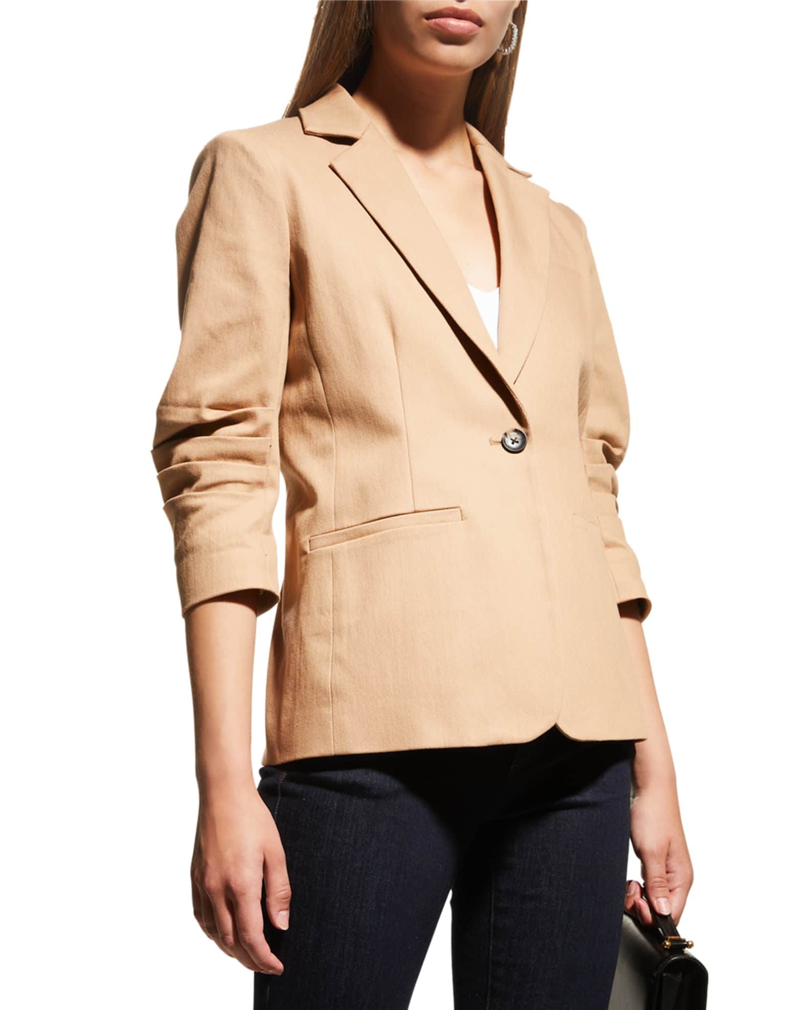 Women's three quarter sleeve blazer on sale