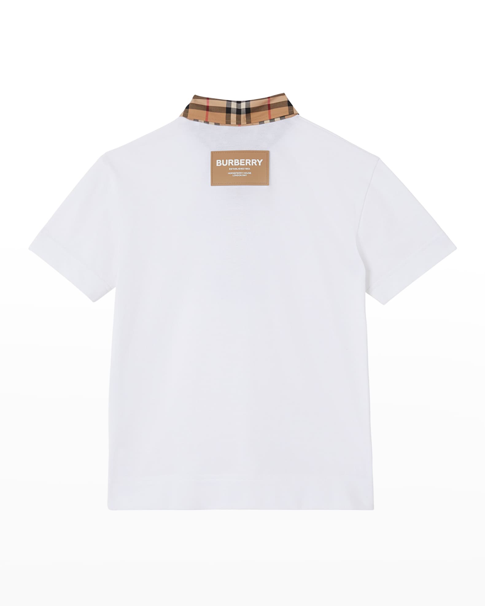 Burberry Boy's Johane Check Short Sleeve Polo Shirt, Size 3