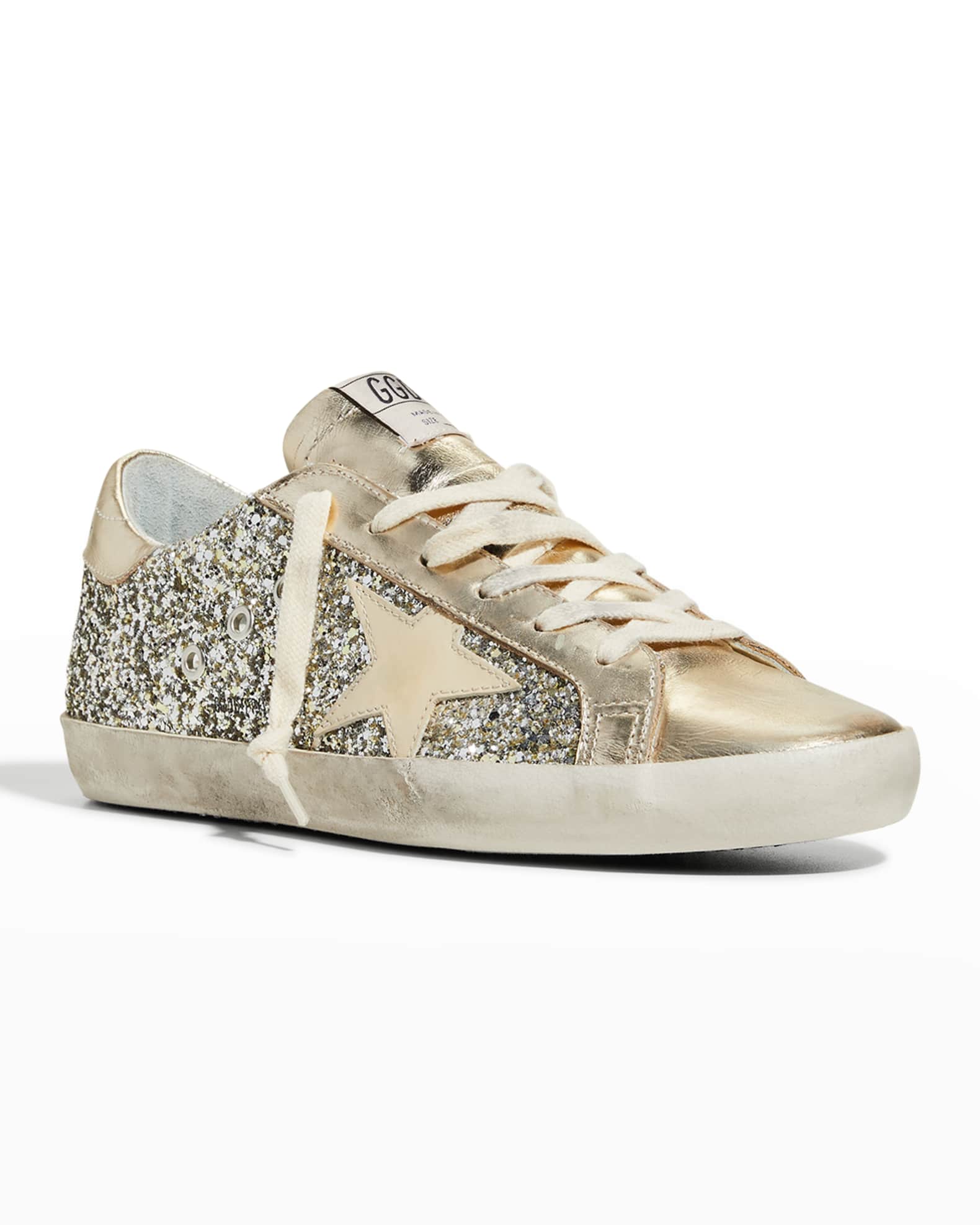Golden Goose Superstar Metallic Glitter LowTop Sneakers Neiman Marcus