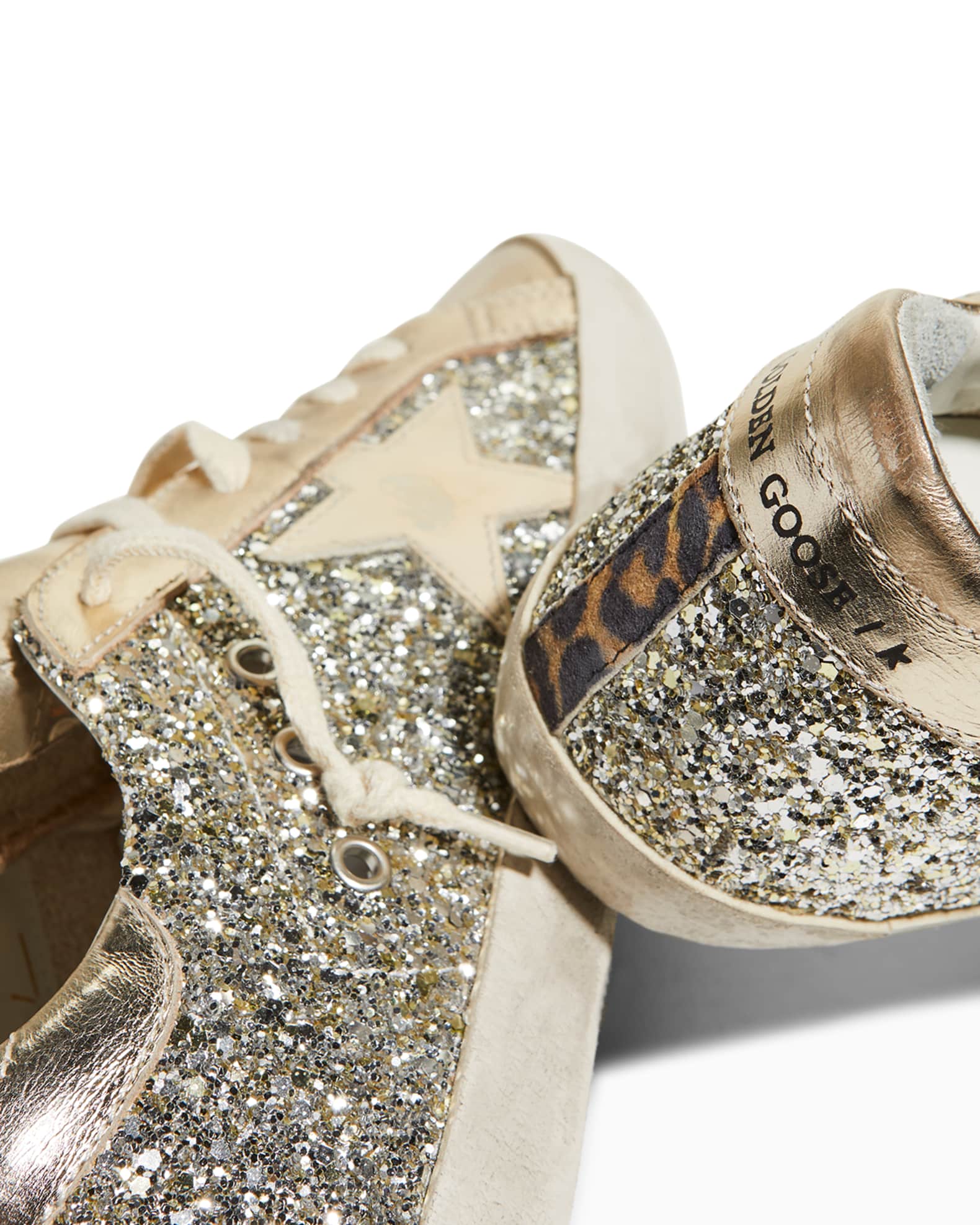 Golden Goose Superstar Metallic Glitter Low-Top Sneakers | Neiman Marcus