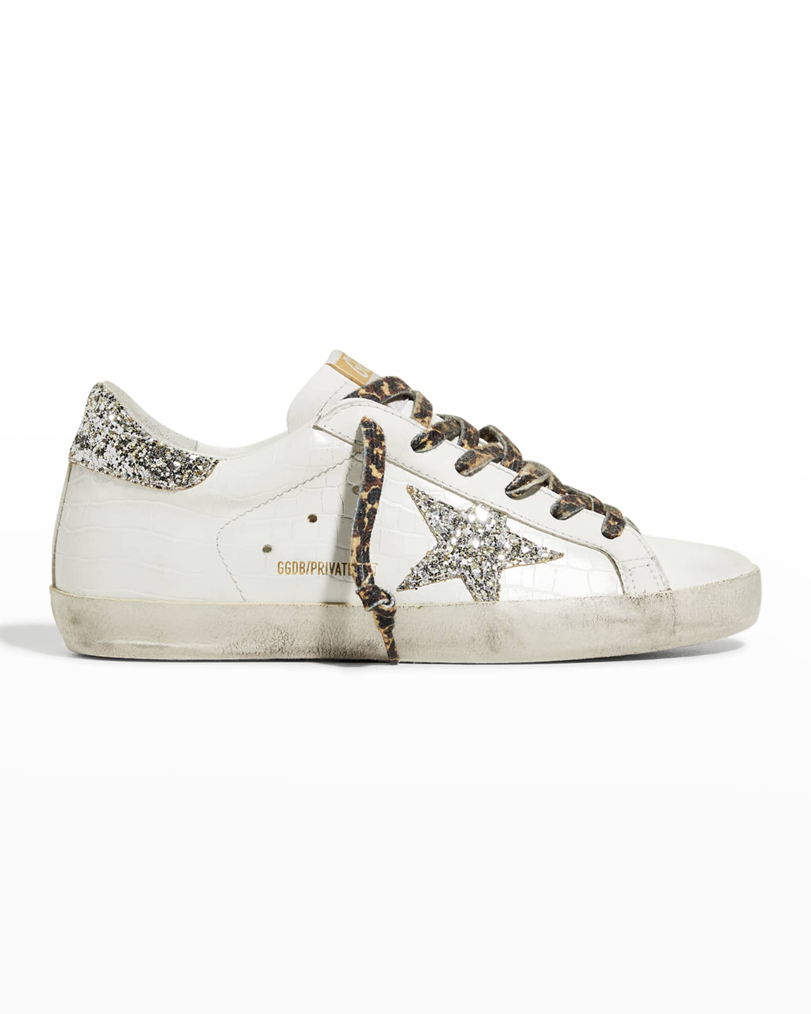 Golden Goose Superstar Croco Glitter LowTop Sneakers Neiman Marcus