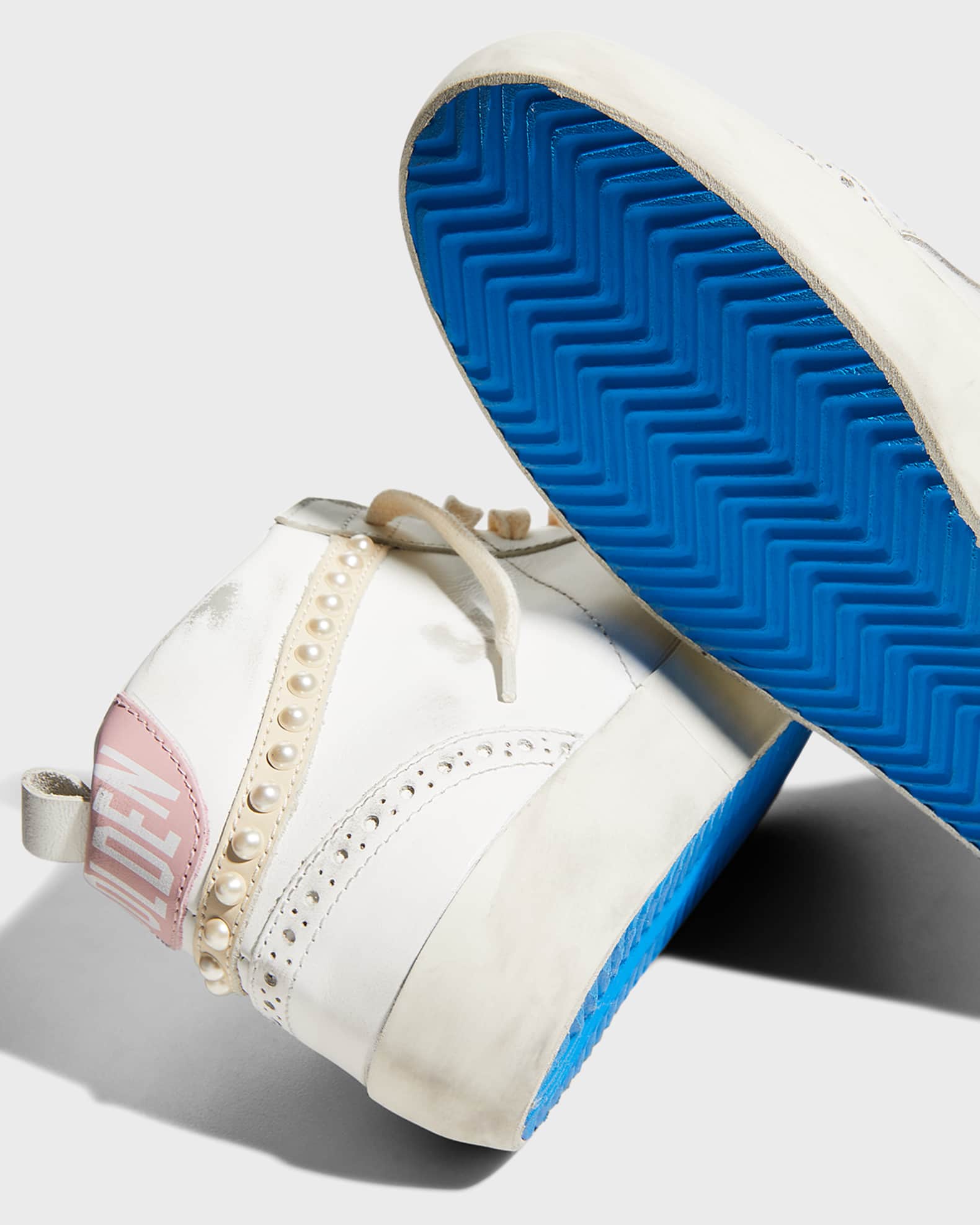 Golden Goose Midstar Pearly Glitter WingTip Sneakers Neiman Marcus