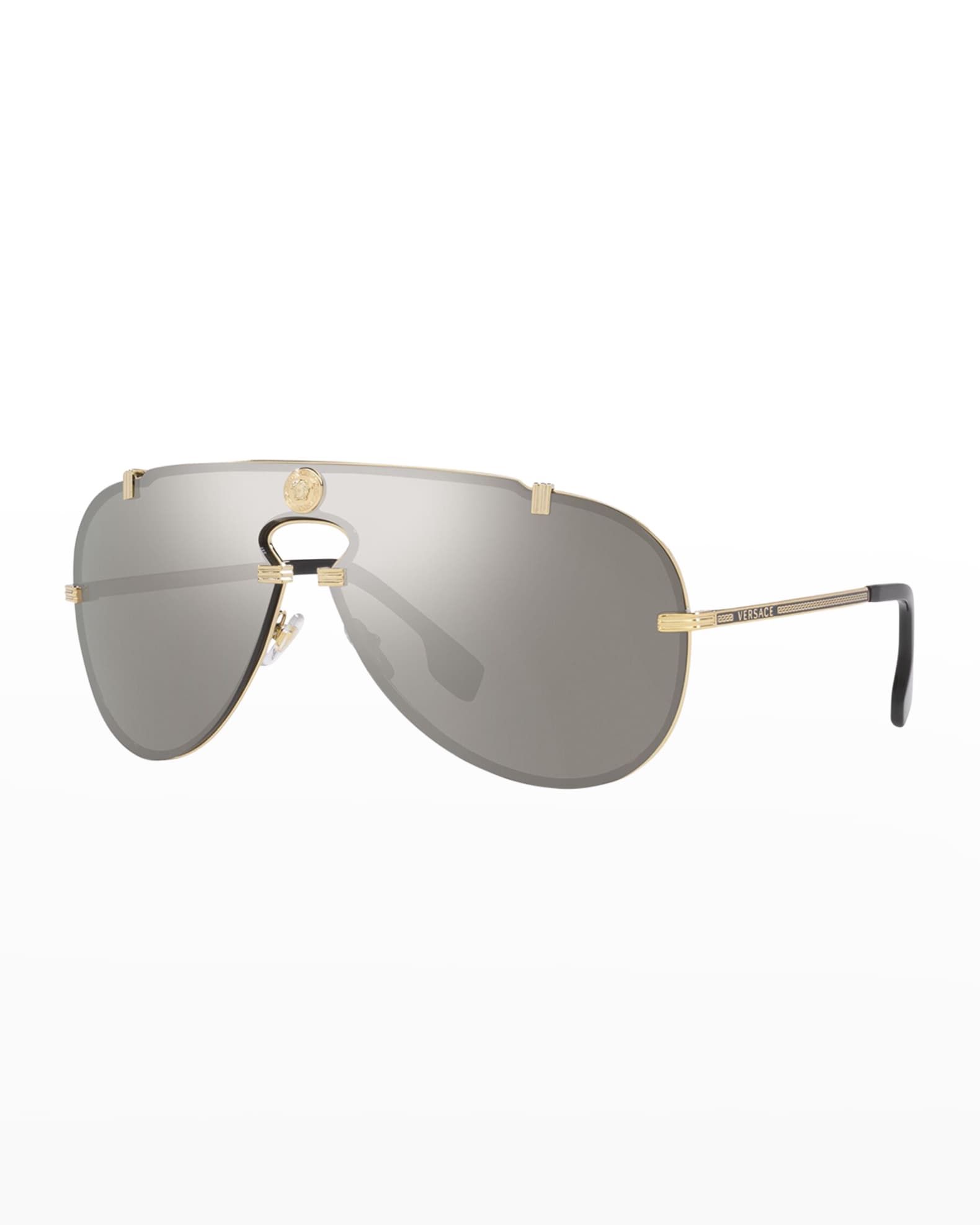 Versace aviator sunglasses with removable leather medusa top