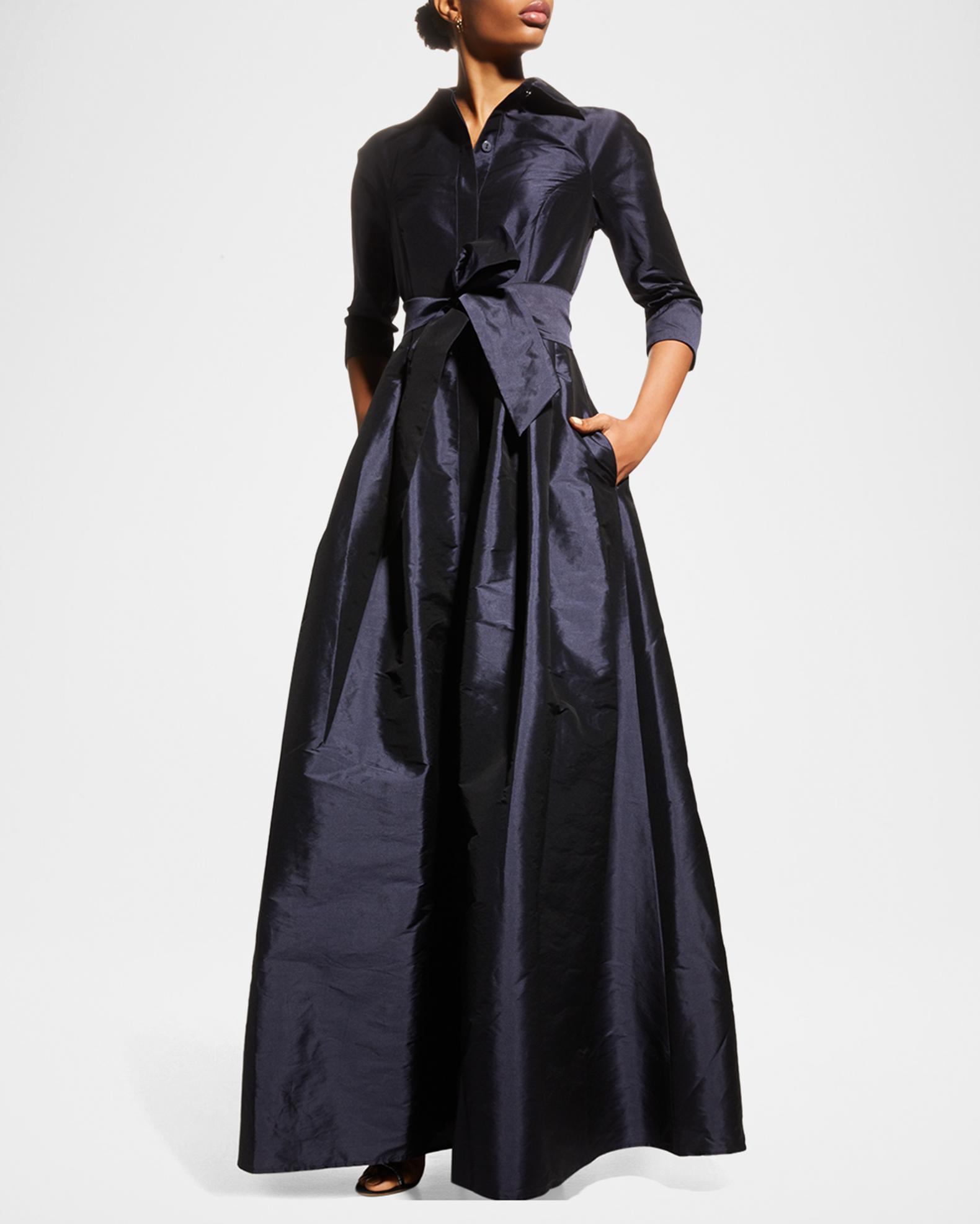 shirt dress formal gown Rickie Freeman For Teri Jon Shirt Dress Gown