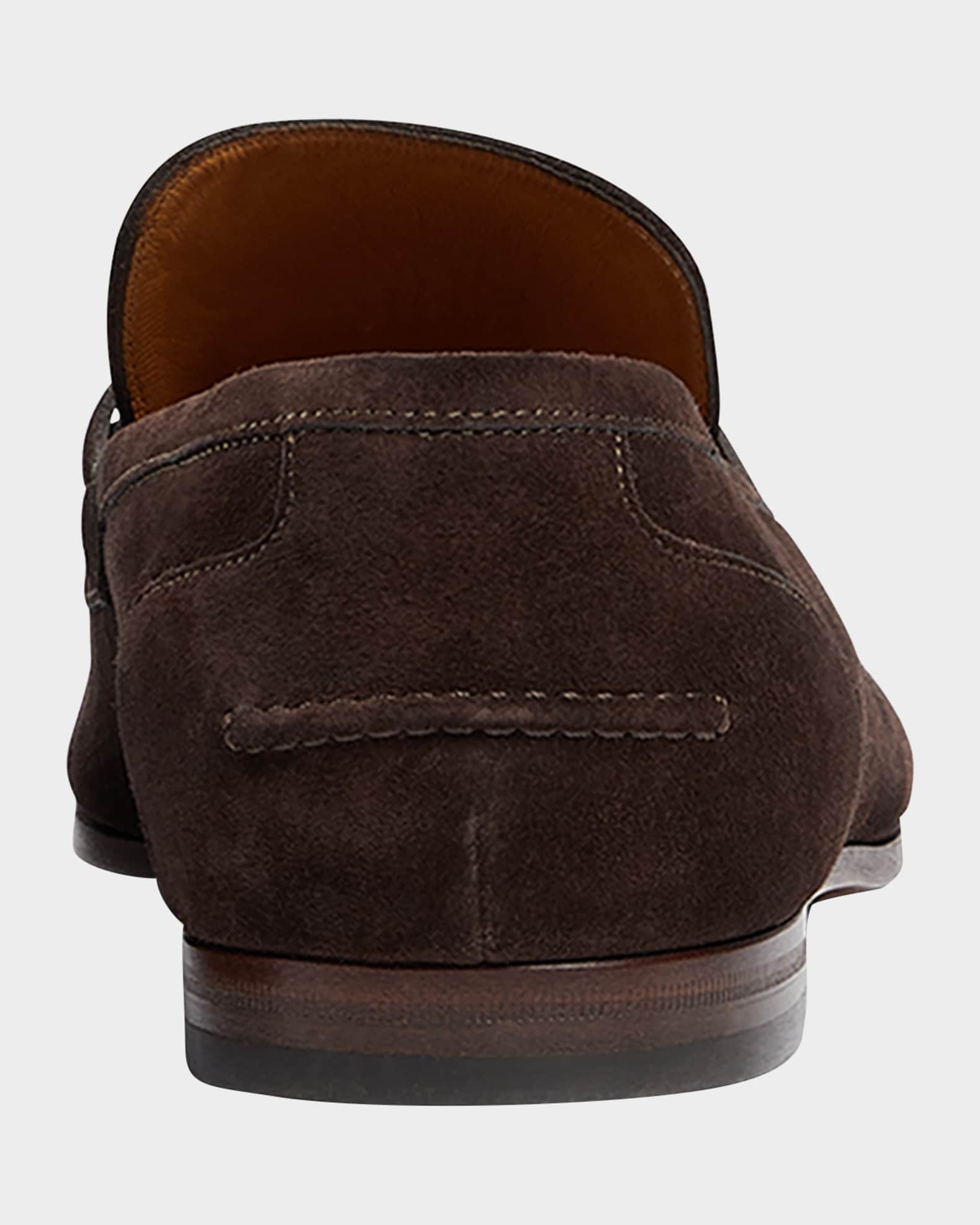 靴 GUCCI \"Jordaan\" suede bit-loafer 5 1/2 GUCCI Jordaan horsebit-detailed suede loafers | NET-A-PORTER