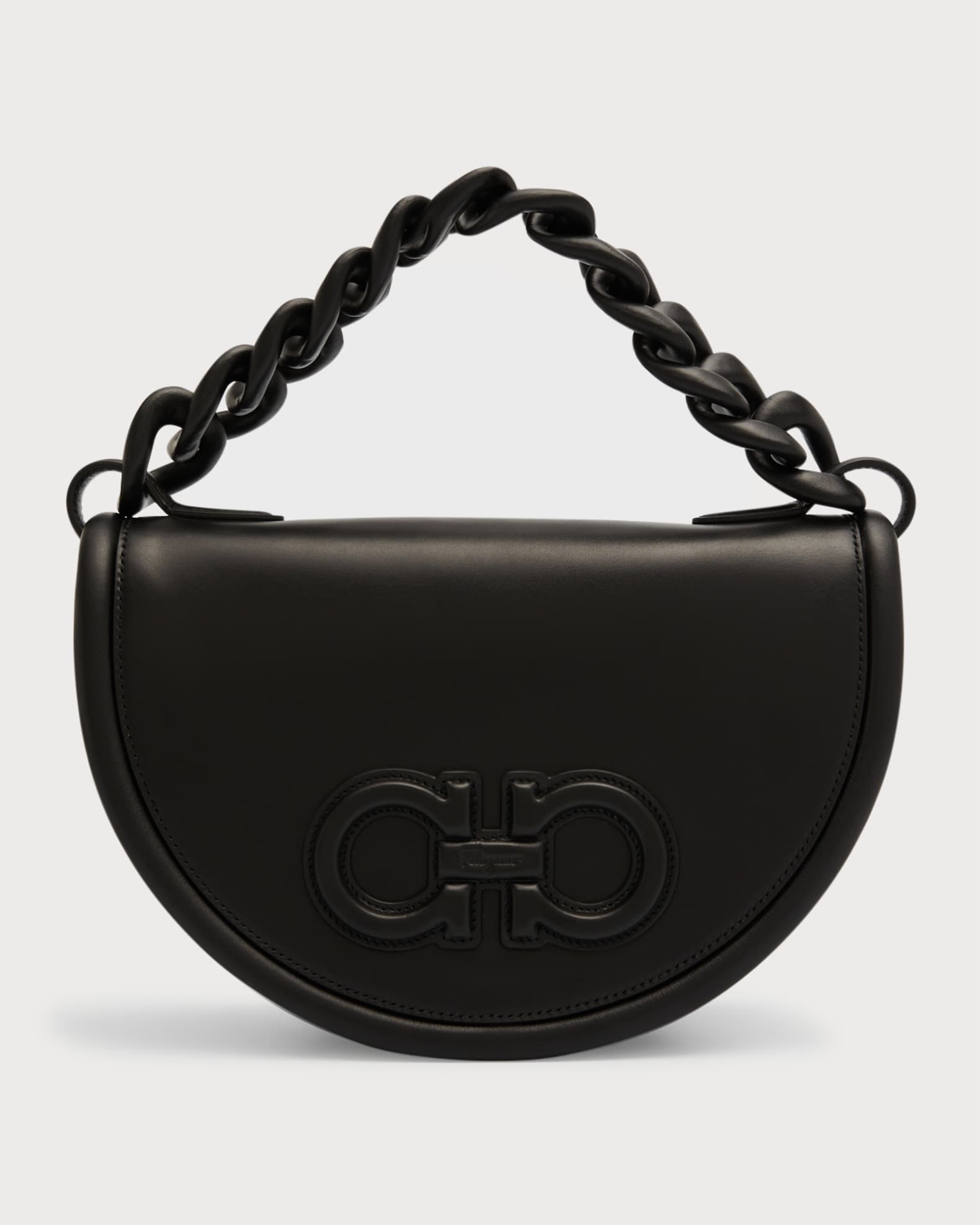Ferragamo Aura Gancini Flap Leather Shoulder Bag | Neiman Marcus