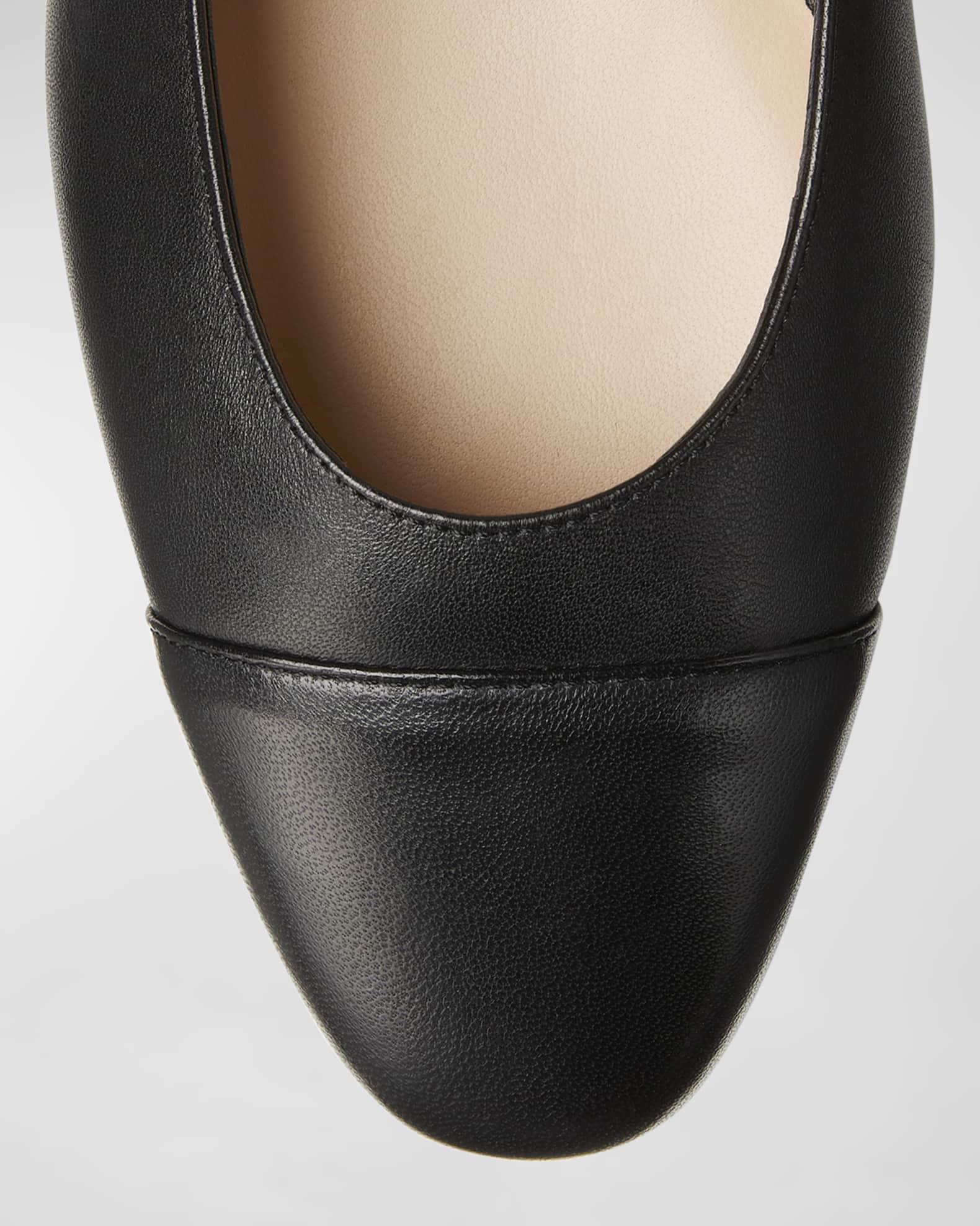 Stuart Weitzman Lambskin PearlyStud Ballerina Flats Neiman Marcus