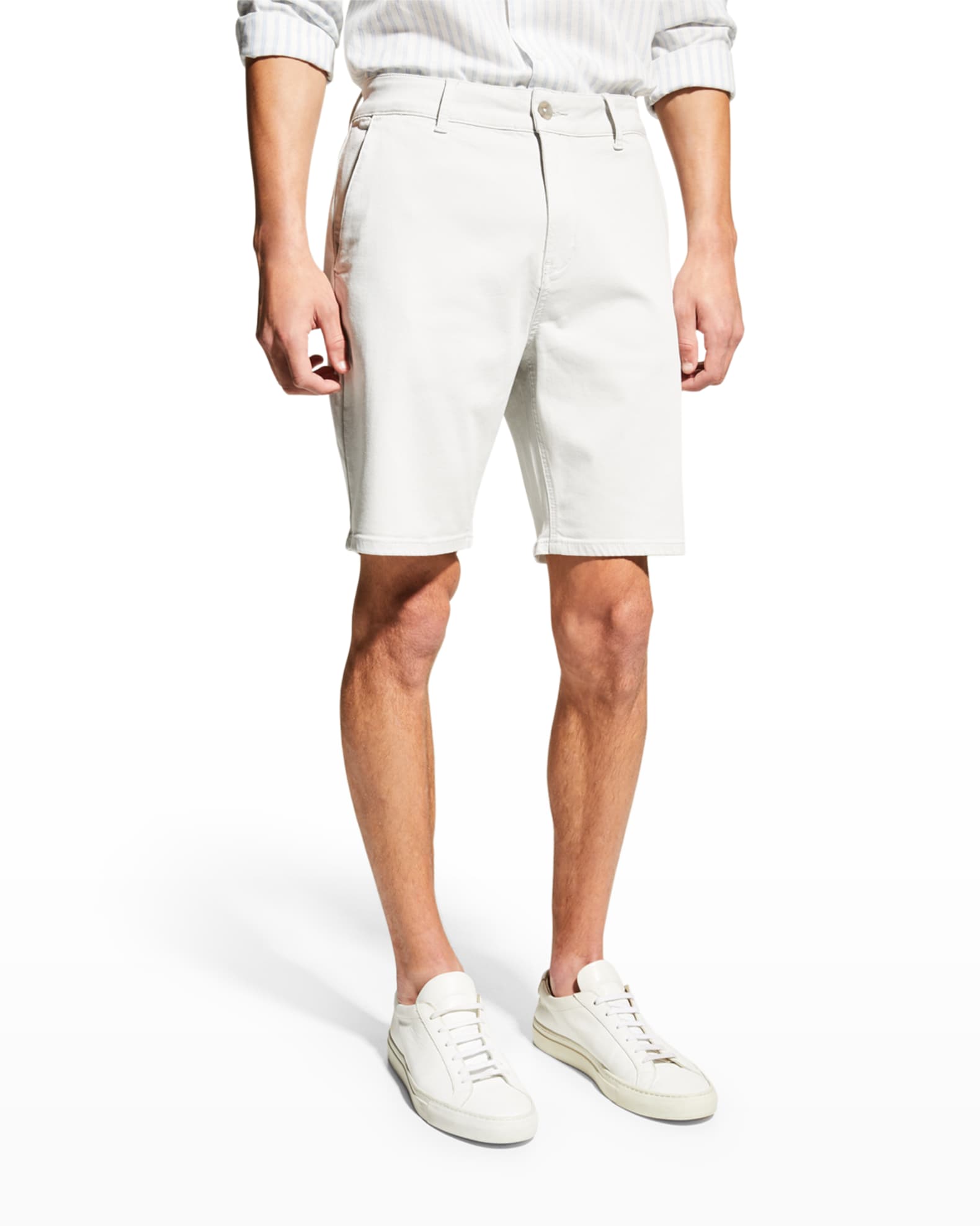 PAIGE Men's Thompson Brushed Twill Shorts | Neiman Marcus