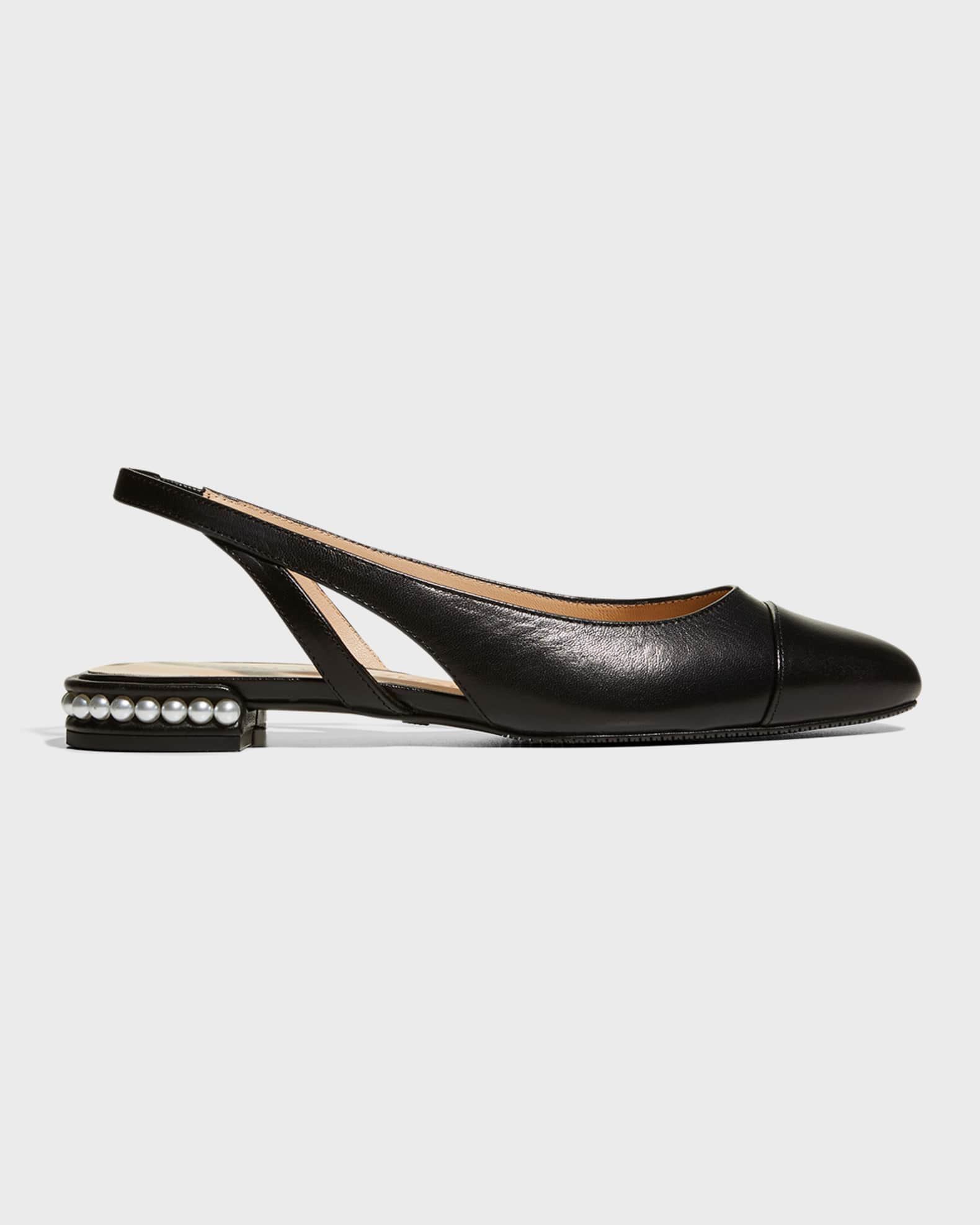 Lambskin Pearly Slingback Ballerina Flats
