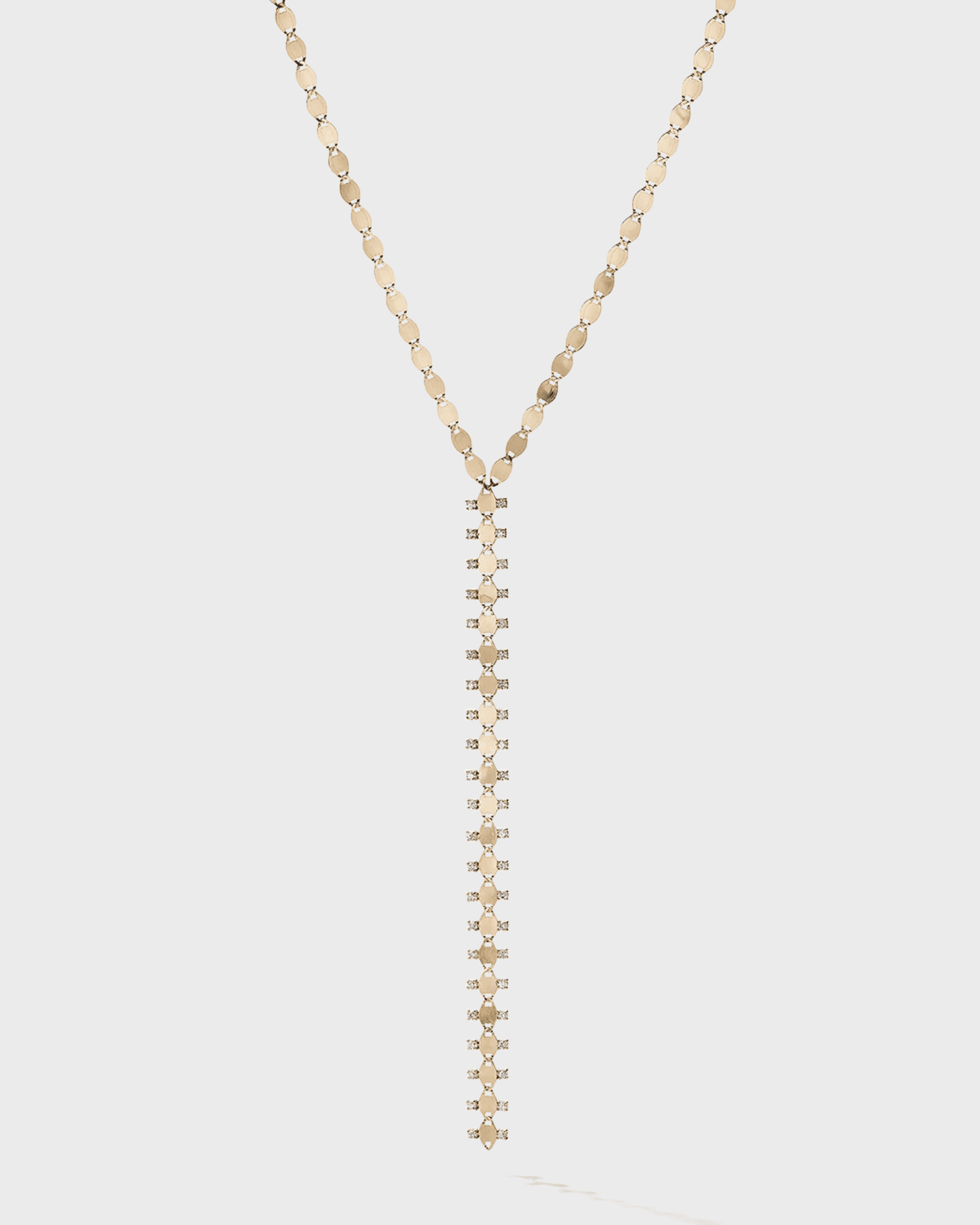 Gold Zipper Lariat Necklace