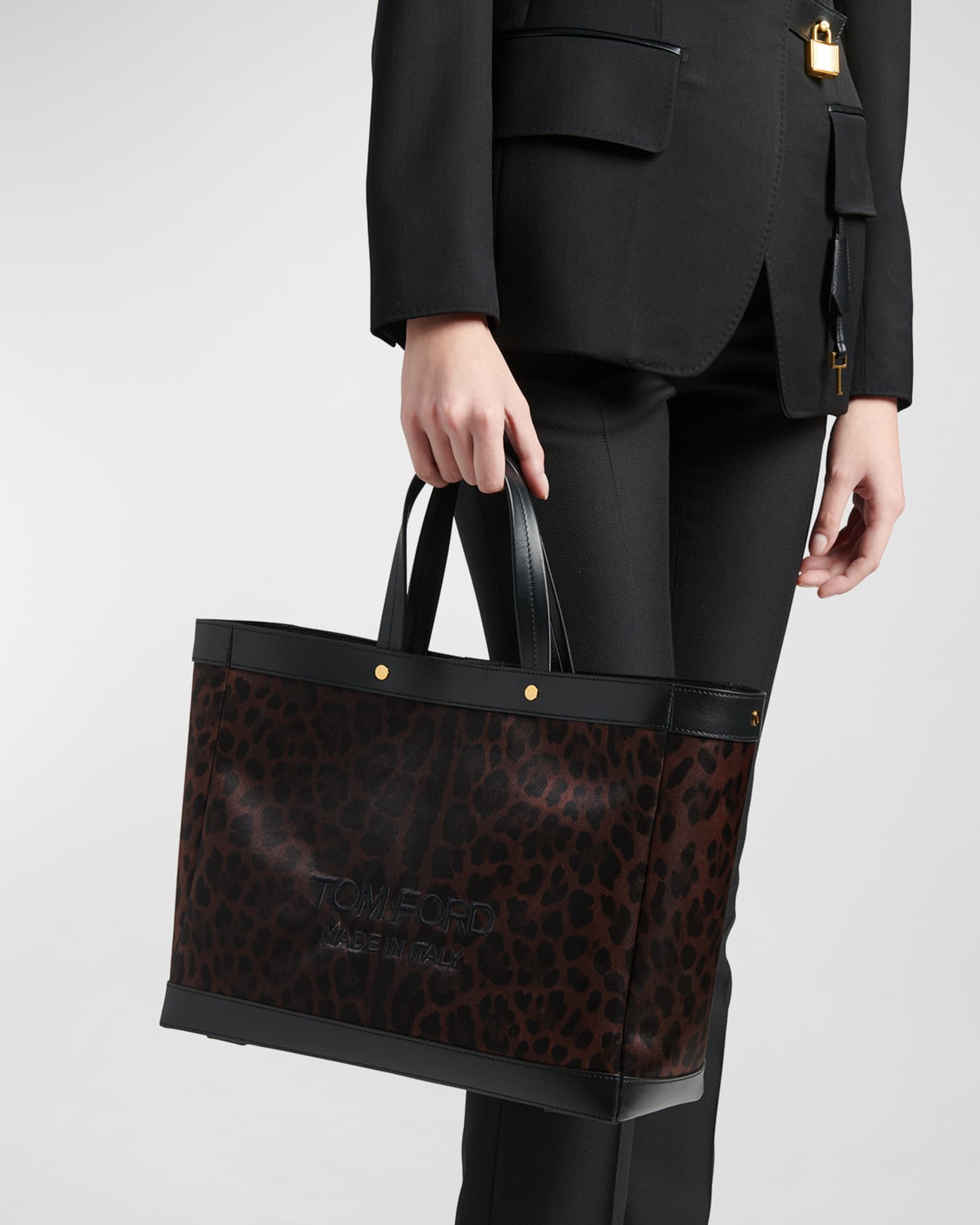 TOM FORD Animalier Small Leopard Shopping Tote Bag | Neiman Marcus